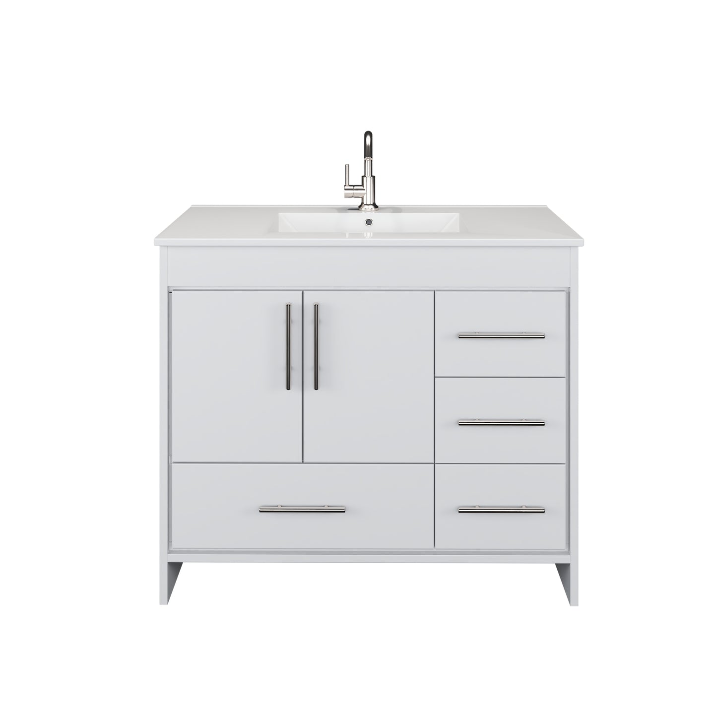 Flow 40" Bathroom Vanity with integrated counter top Right Side Drawers