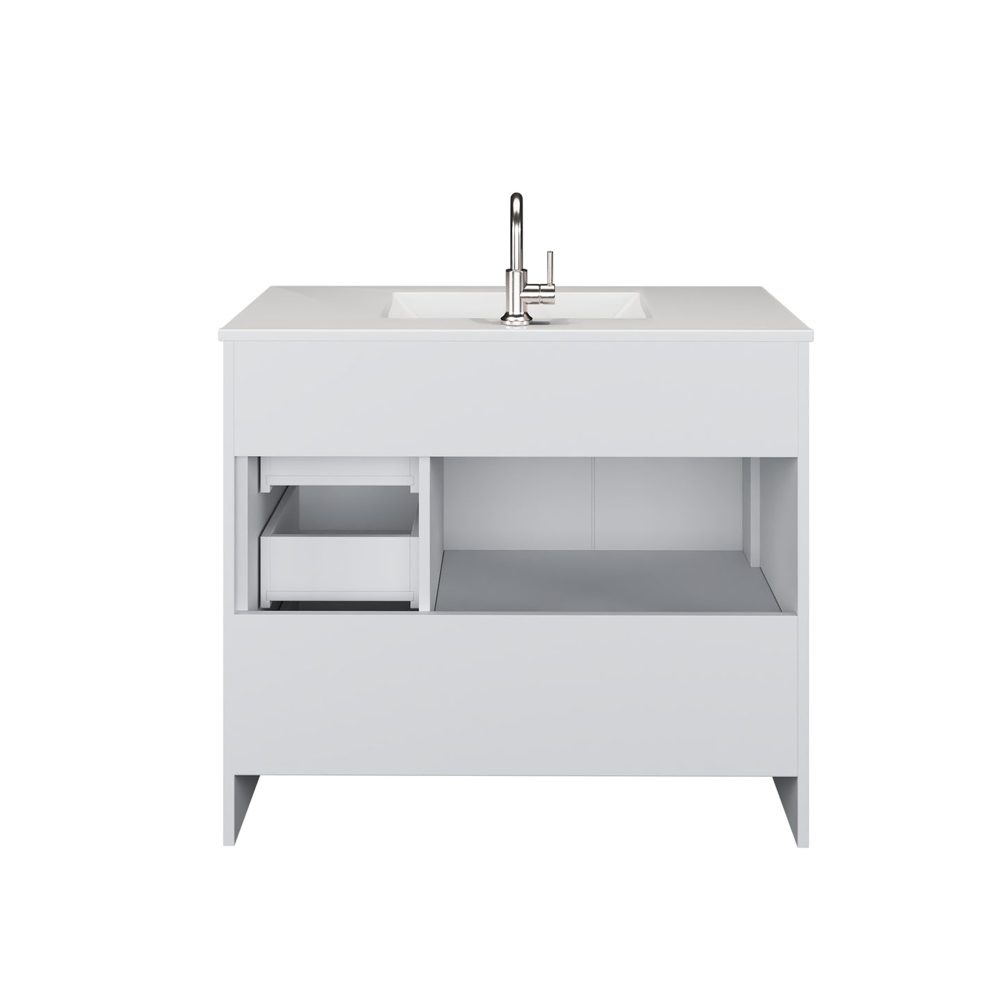 Flow 40" Bathroom Vanity with integrated counter top Right Side Drawers