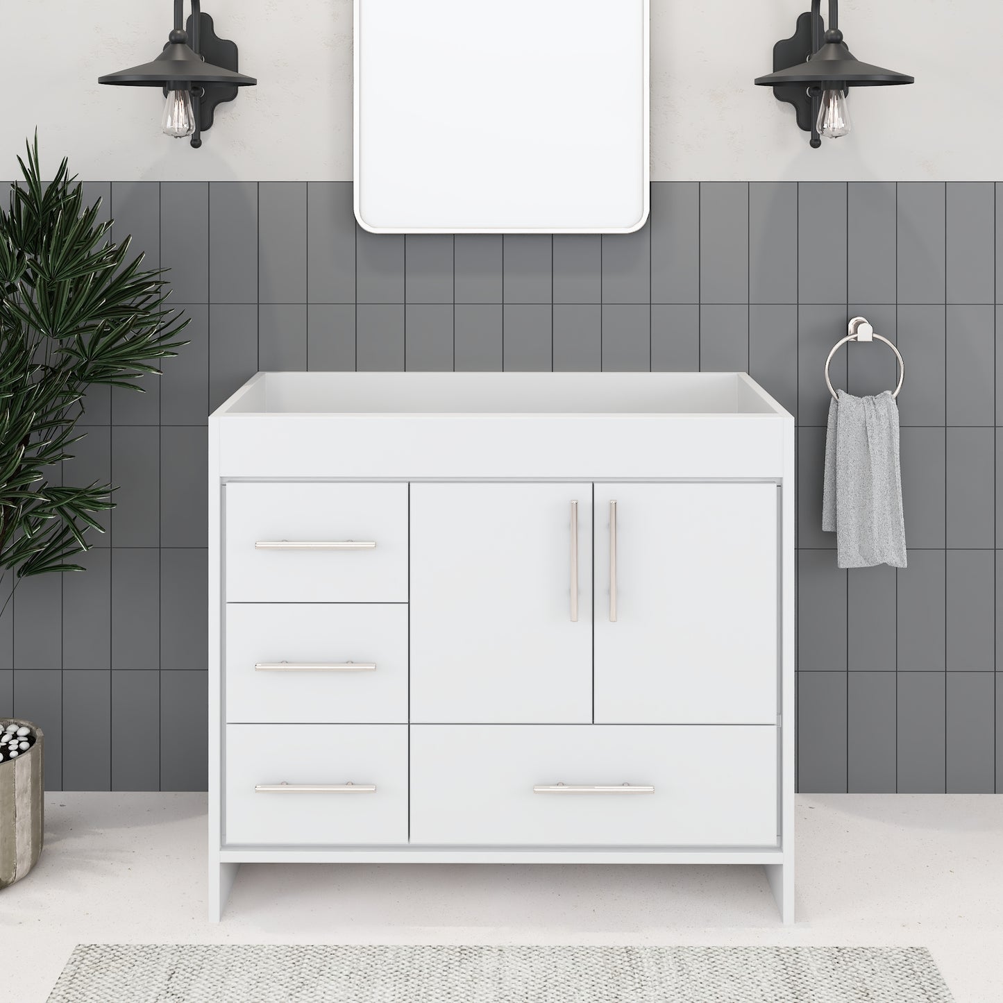 Flow 40" Bathroom Vanity Left Side Drawers Cabinet Only