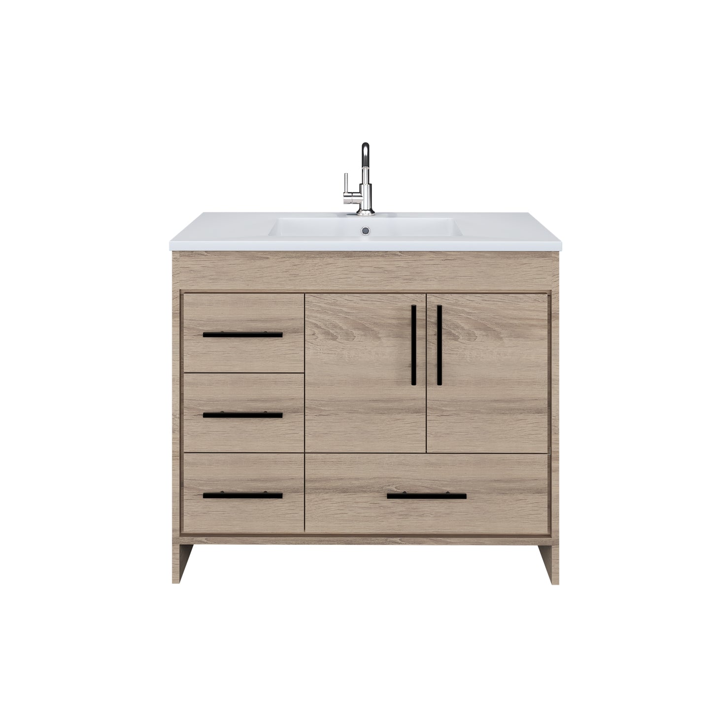 Flow 40" Bathroom Vanity with integrated counter top Left Side Drawers
