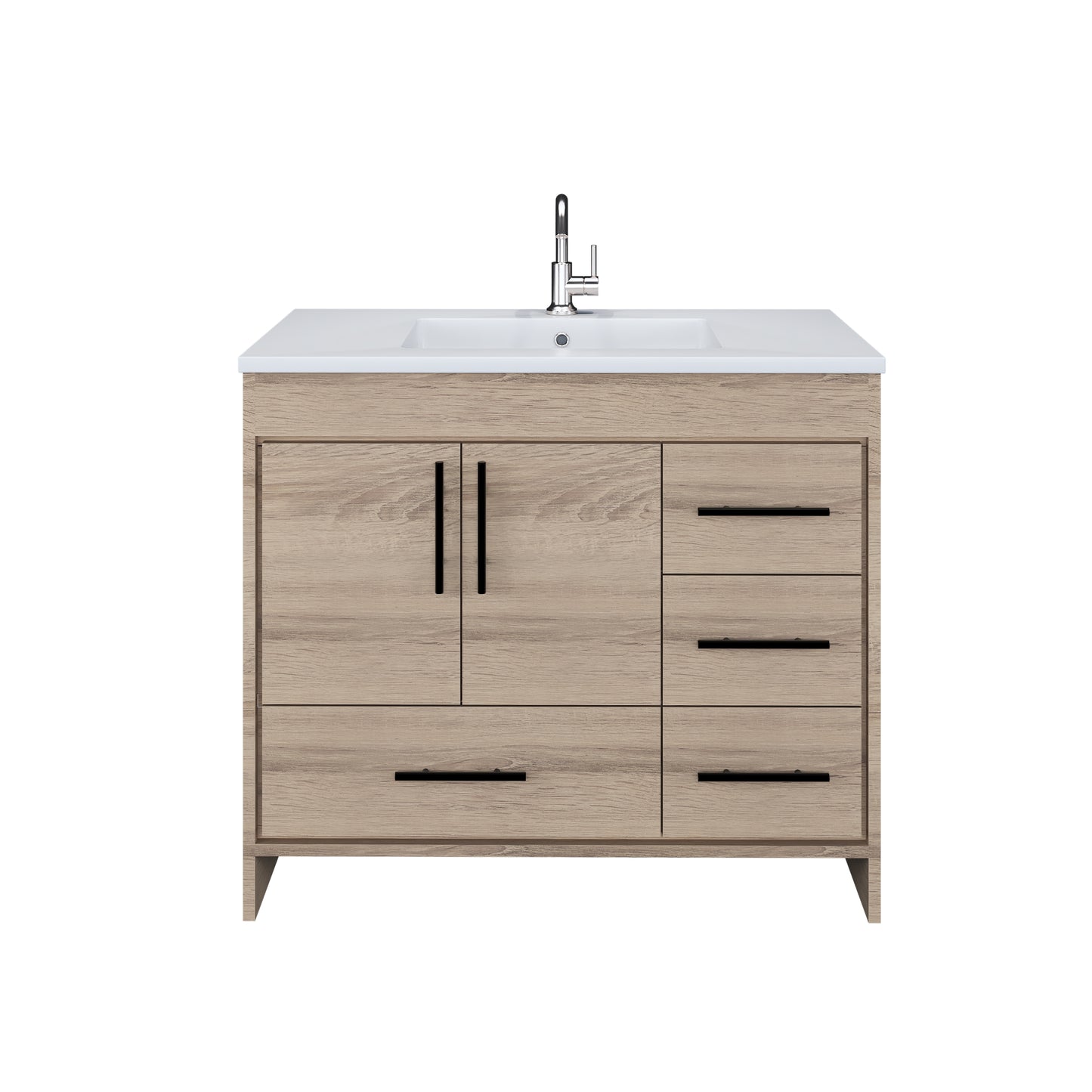 Flow 40" Bathroom Vanity with integrated counter top Right Side Drawers