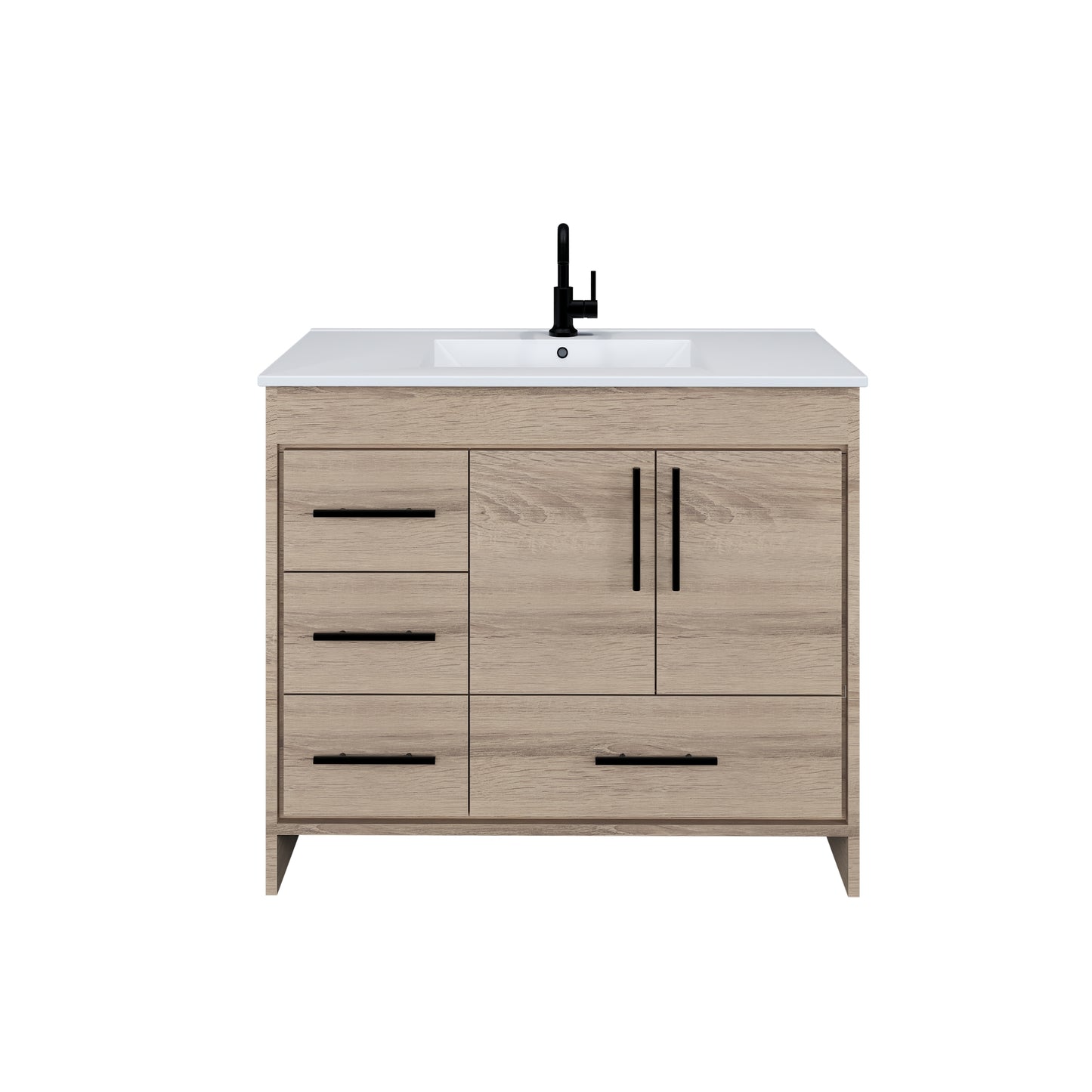 Flow 40" Bathroom Vanity with integrated counter top Left Side Drawers