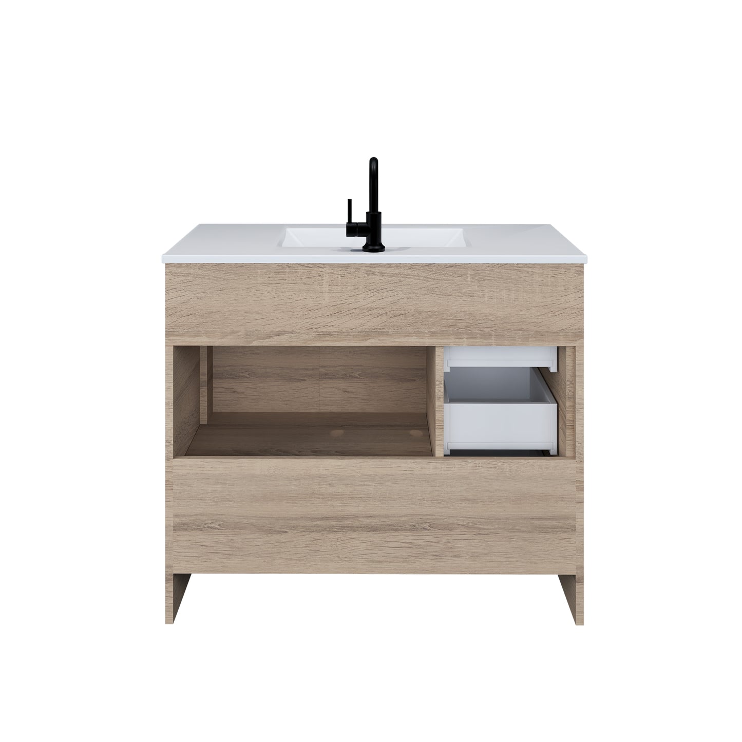 Flow 40" Bathroom Vanity with integrated counter top Left Side Drawers