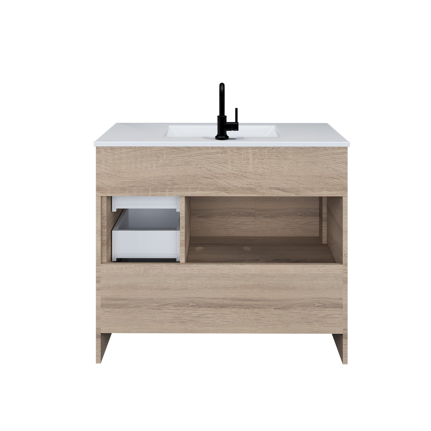 Flow 40" Bathroom Vanity with integrated counter top Right Side Drawers