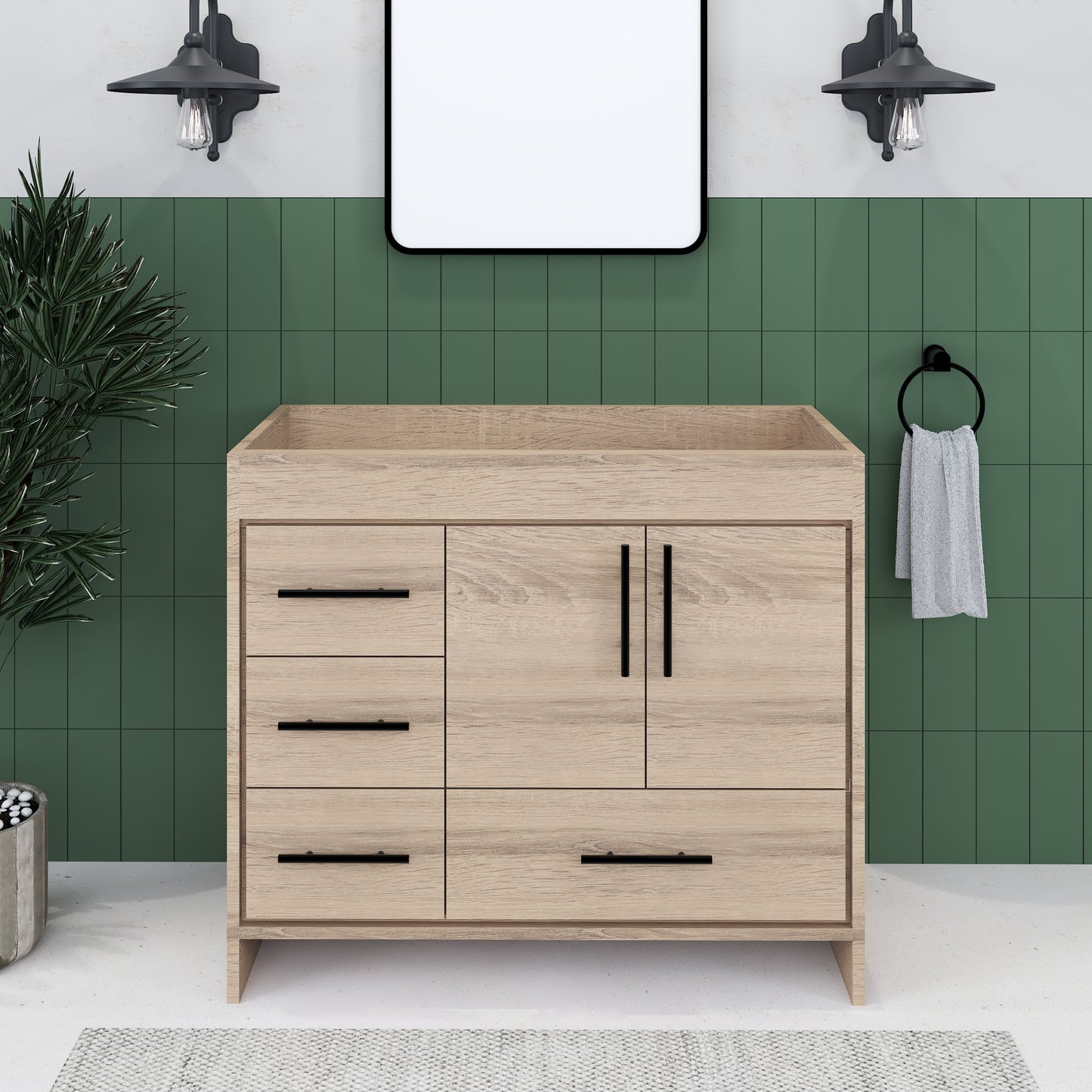 Flow 40" Bathroom Vanity Left Side Drawers Cabinet Only