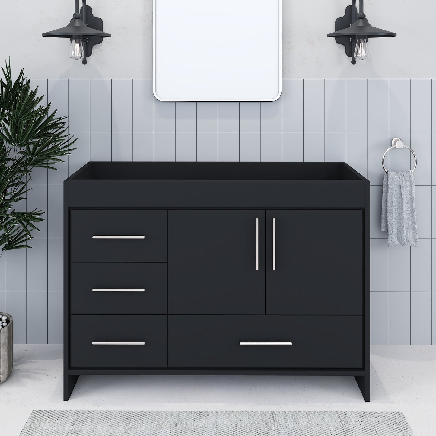 Flow 48" Bathroom Vanity Left Side Drawers Cabinet Only