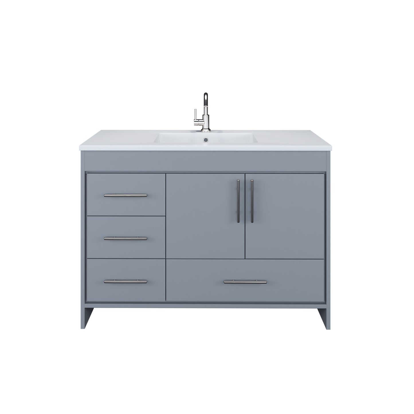 Flow 48" Bathroom Vanity with integrated counter top Left Side Drawers