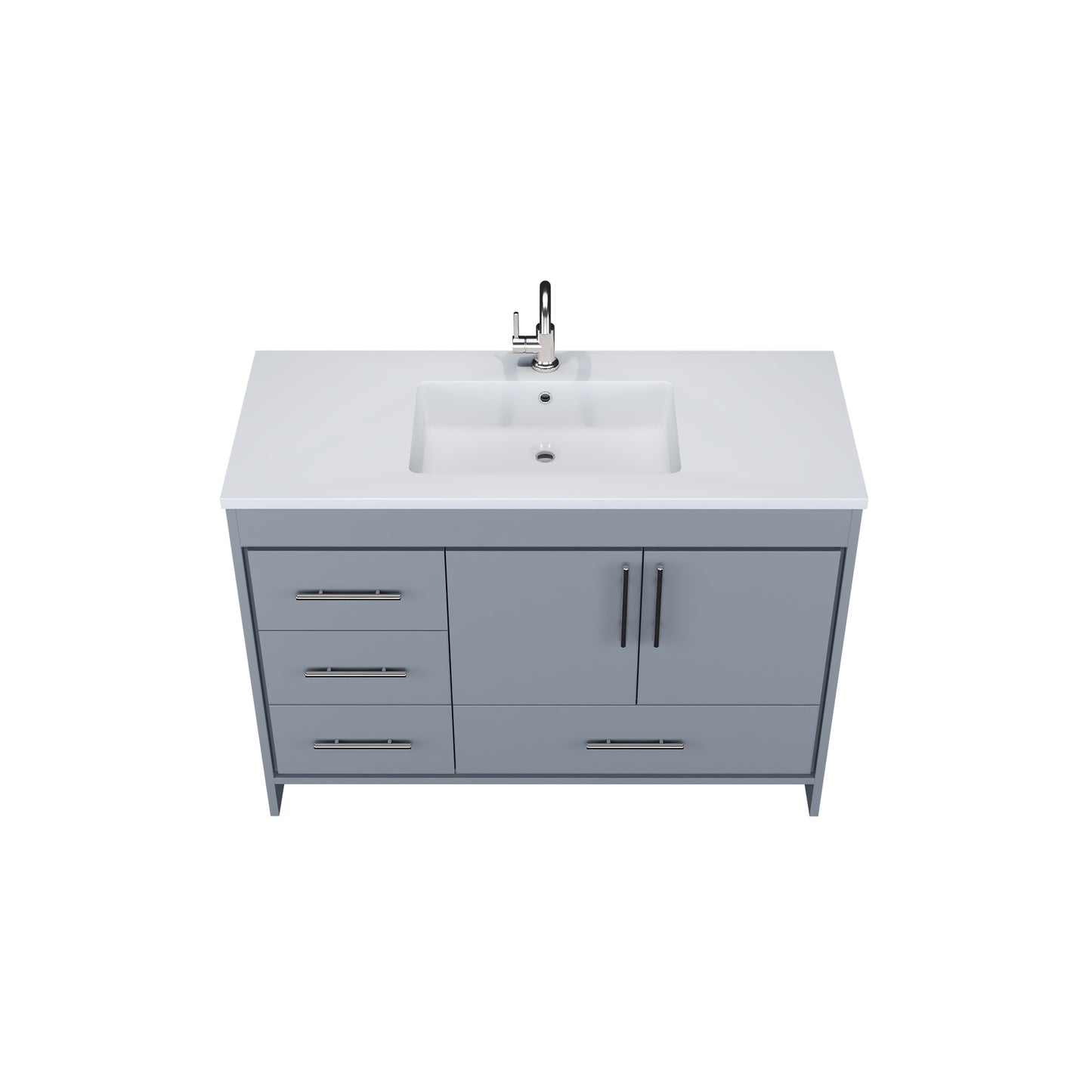 Flow 48" Bathroom Vanity with integrated counter top Left Side Drawers