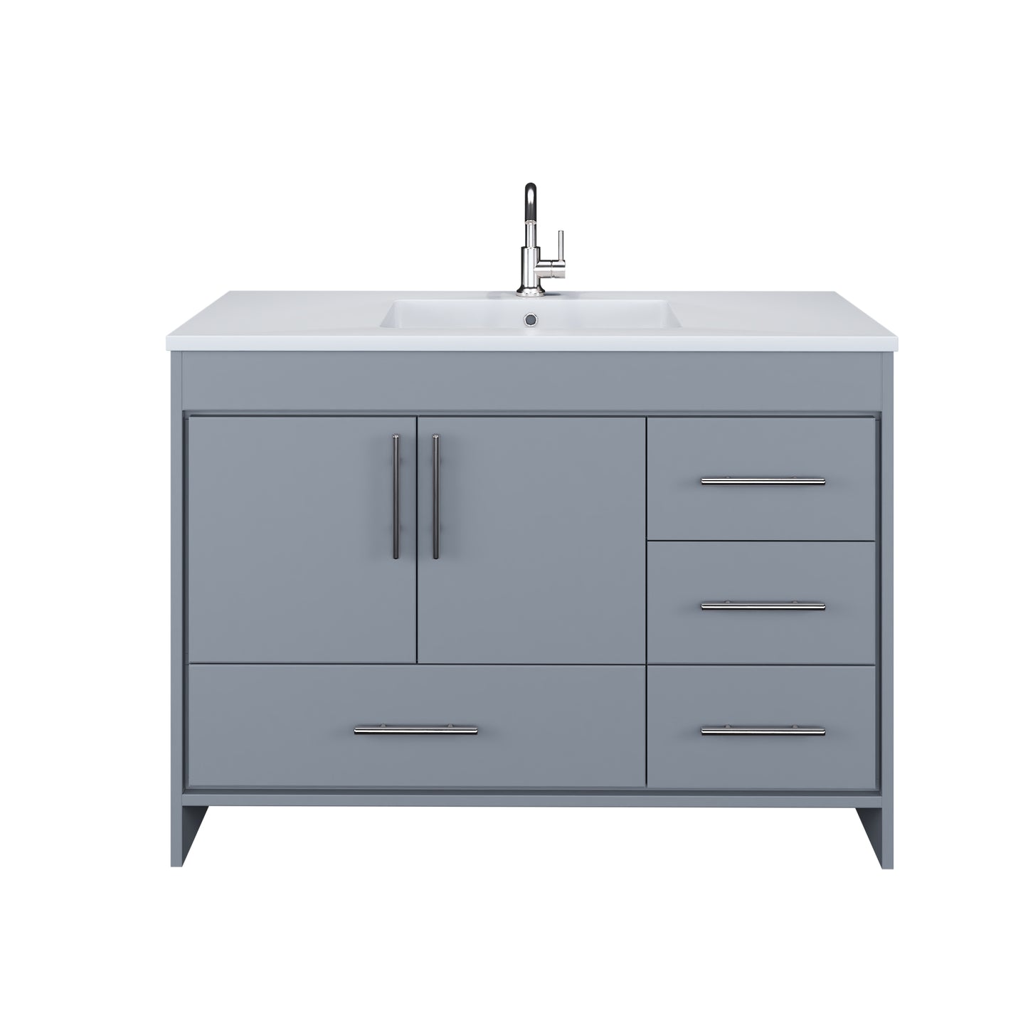 Flow 48" Bathroom Vanity with integrated counter top Right Side Drawers
