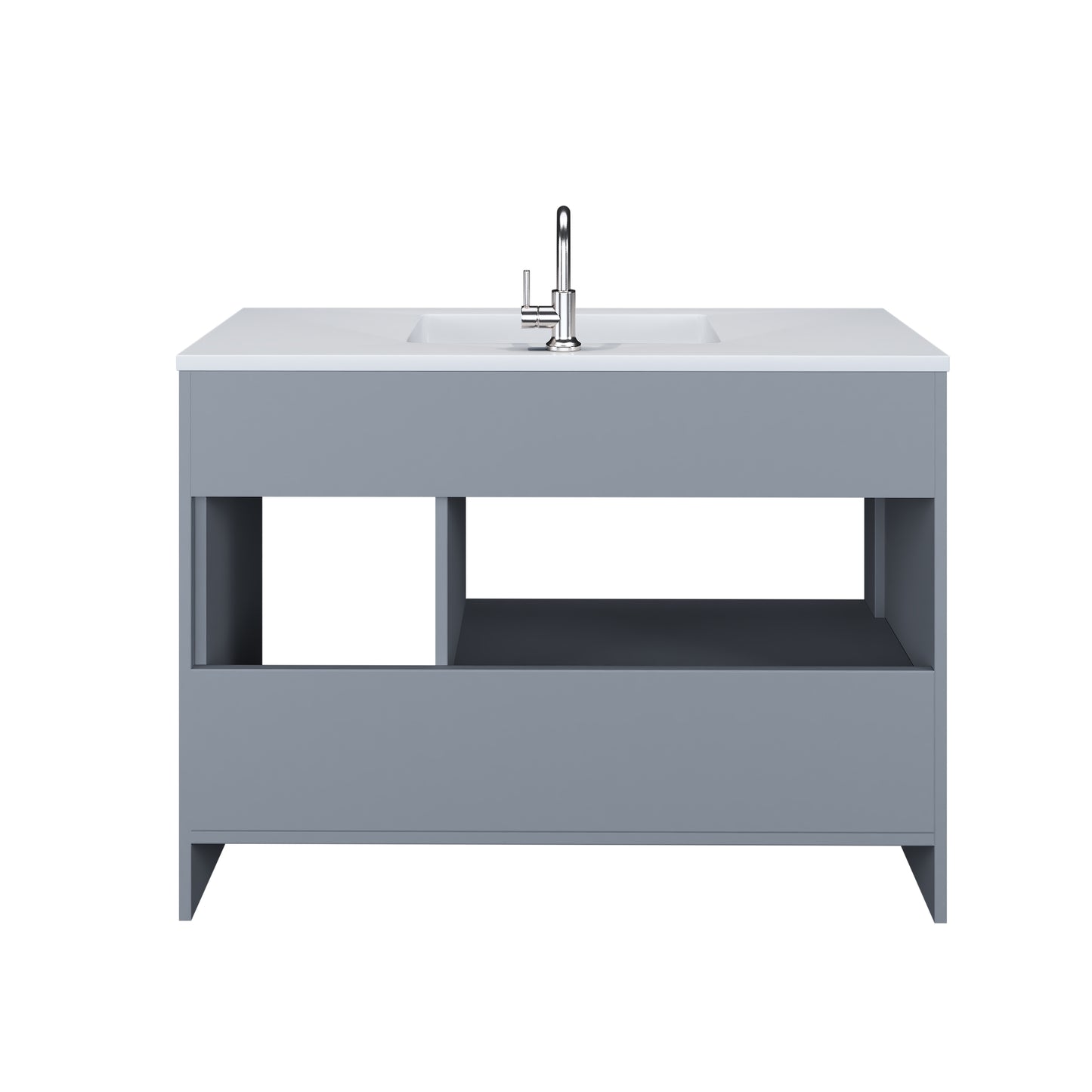 Flow 48" Bathroom Vanity with integrated counter top Right Side Drawers