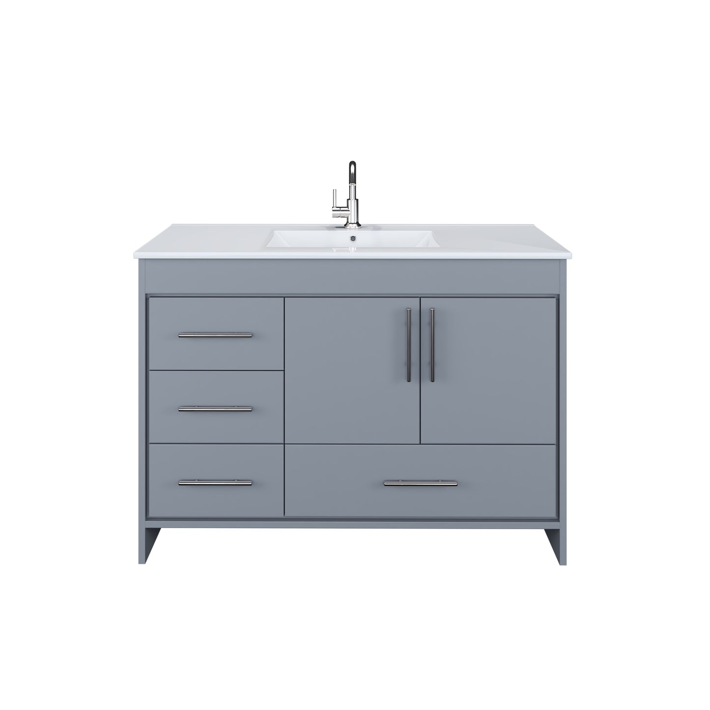 Flow 48" Bathroom Vanity with integrated counter top Left Side Drawers