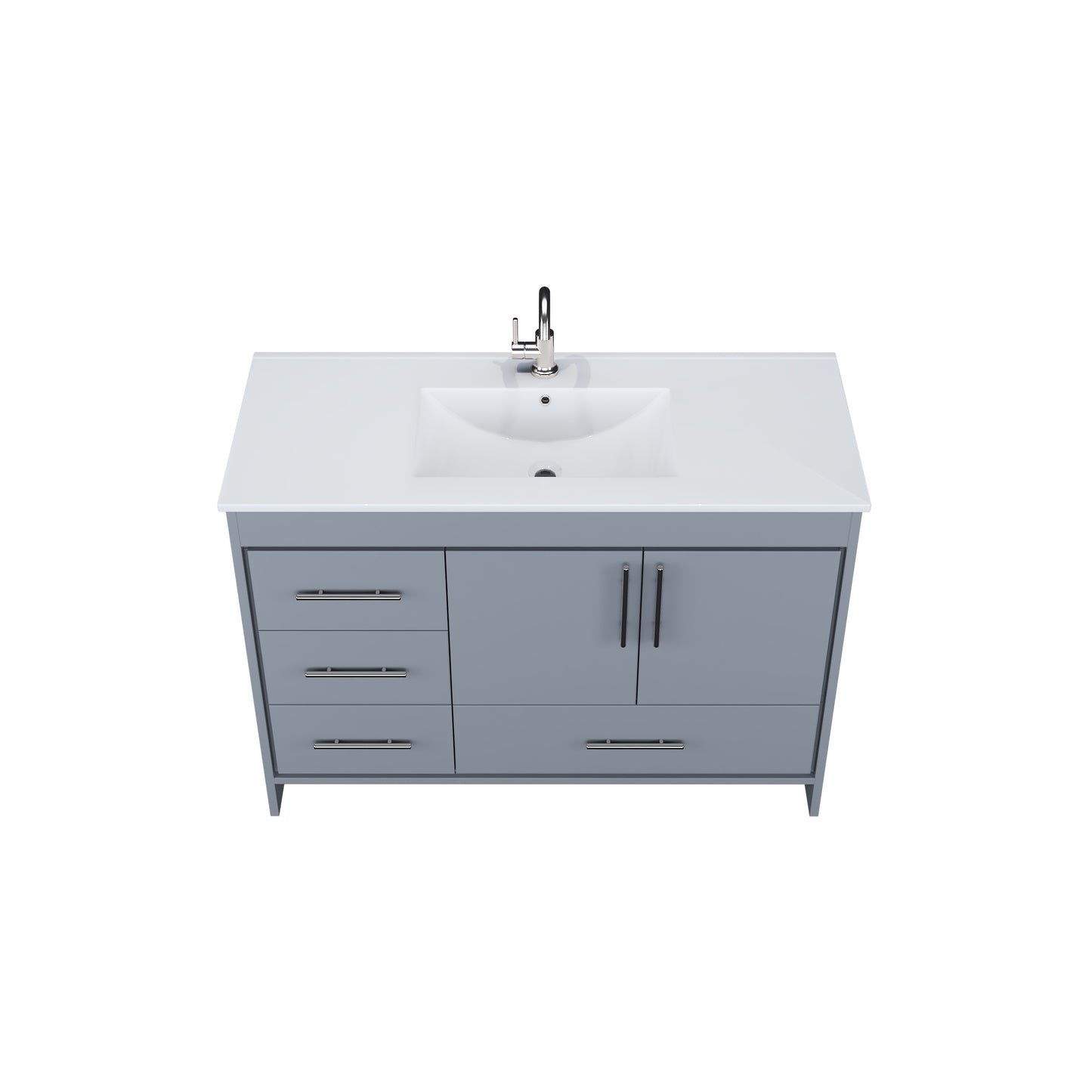 Flow 48" Bathroom Vanity with integrated counter top Left Side Drawers