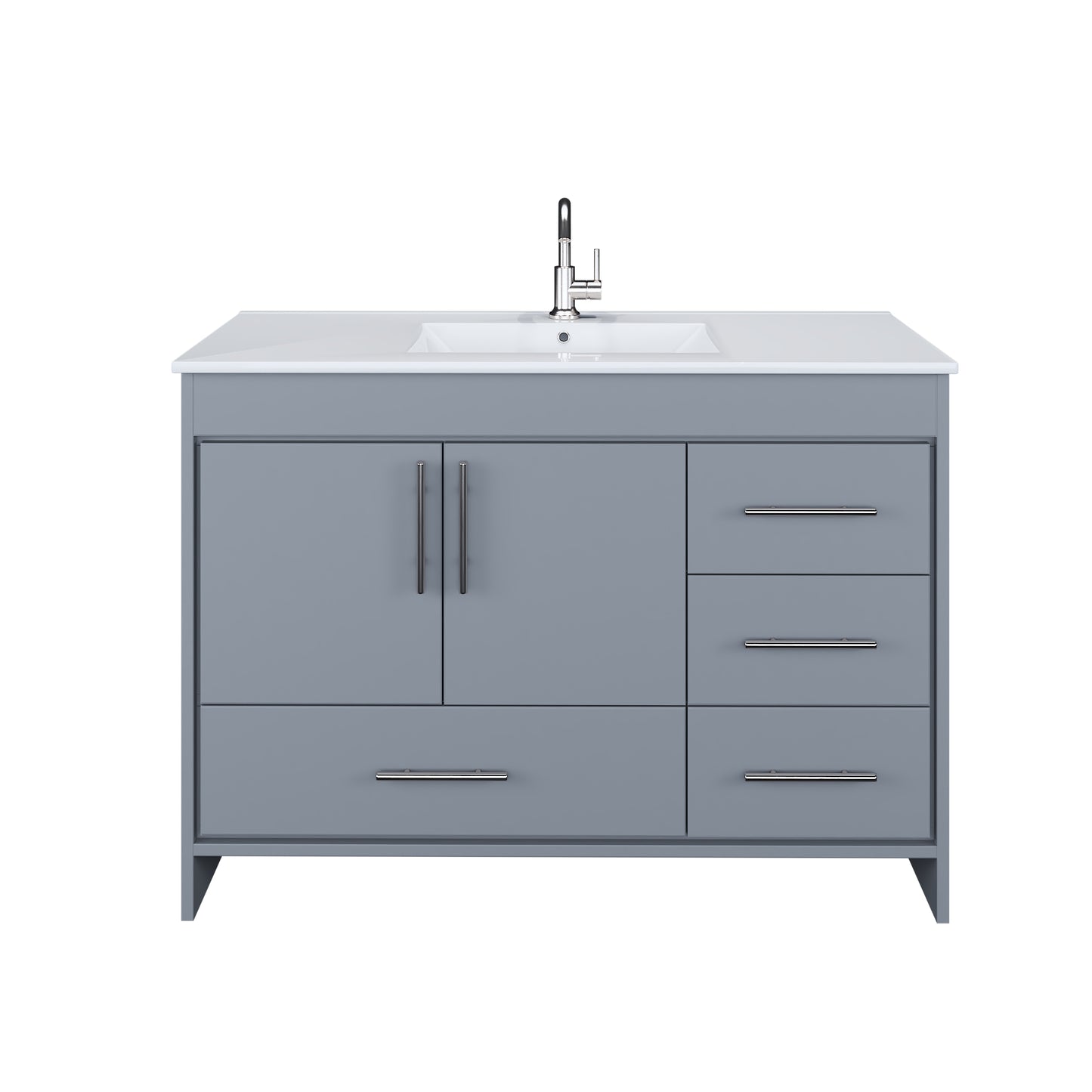 Flow 48" Bathroom Vanity with integrated counter top Right Side Drawers
