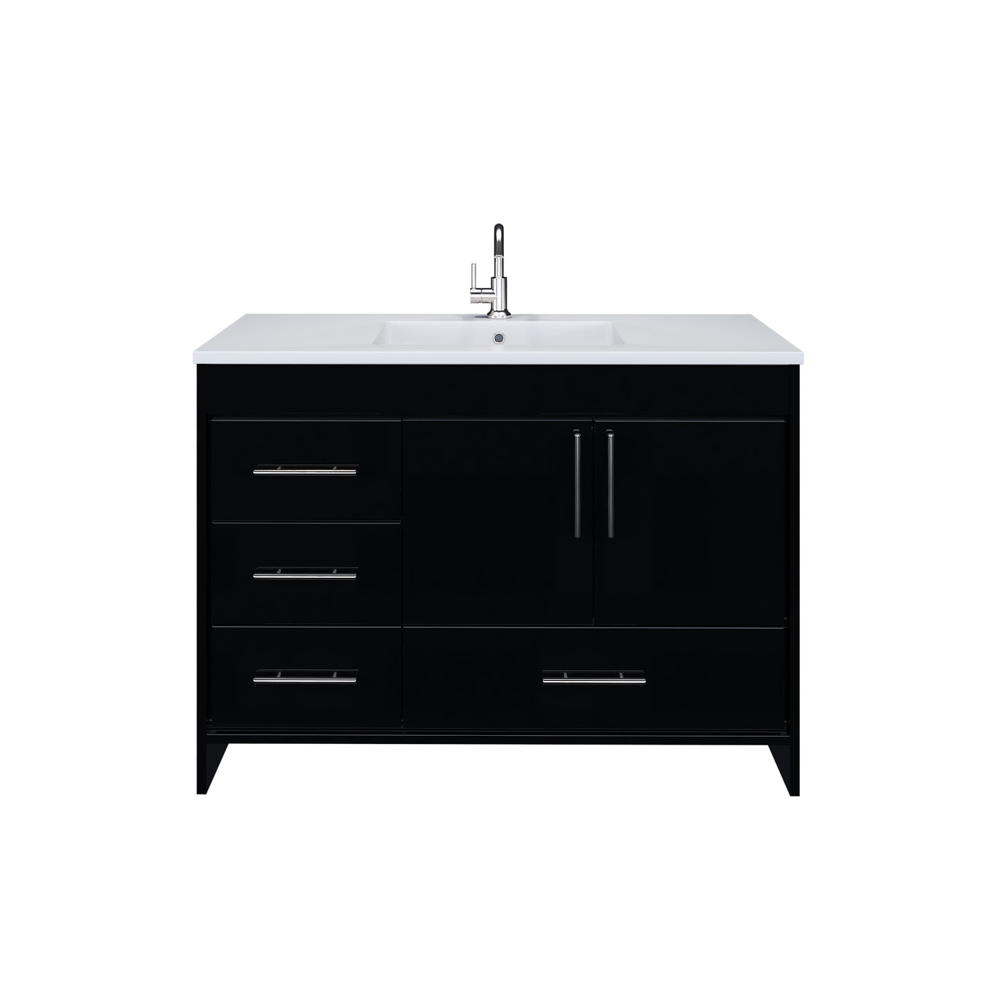 Flow 48" Bathroom Vanity with integrated counter top Left Side Drawers