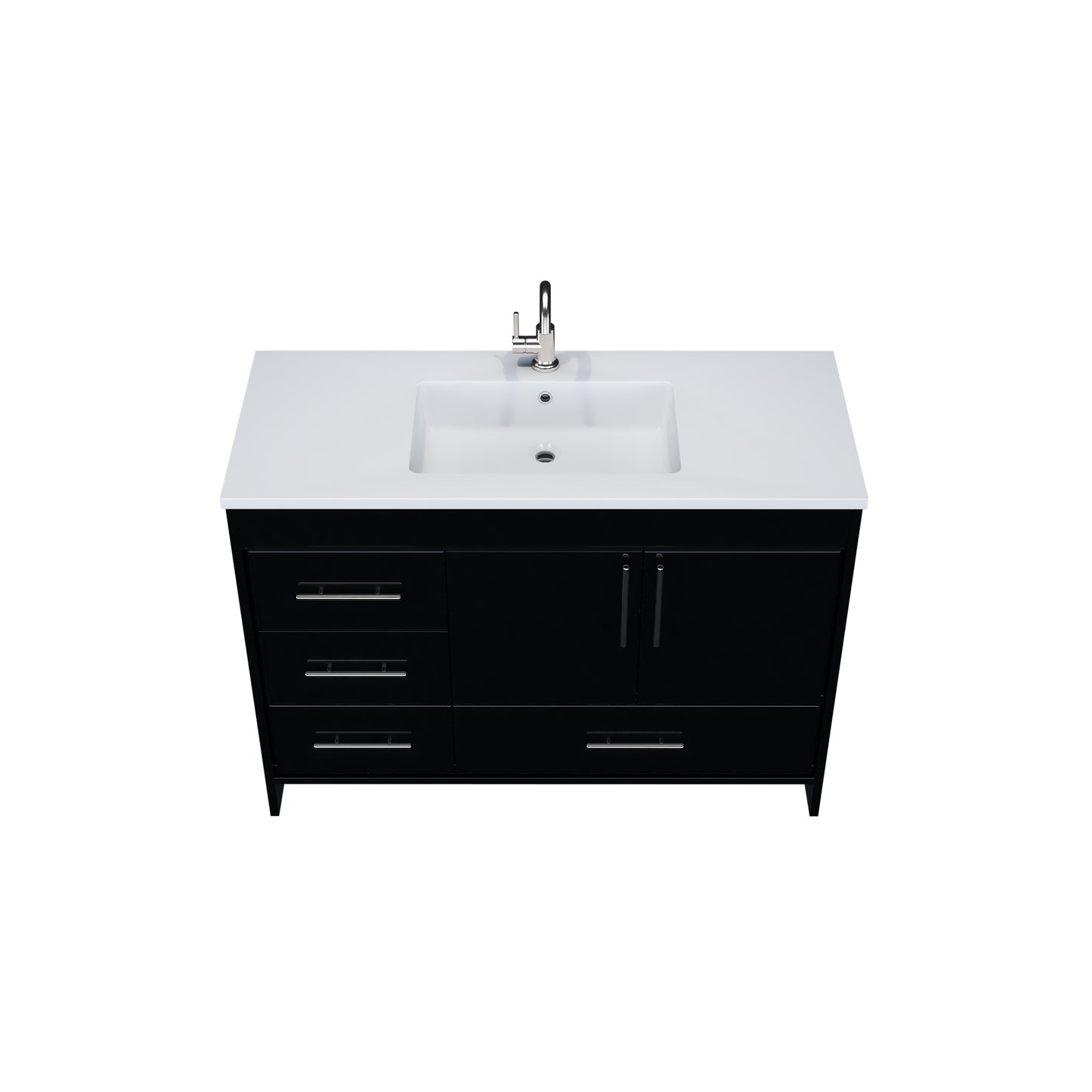Flow 48" Bathroom Vanity with integrated counter top Left Side Drawers