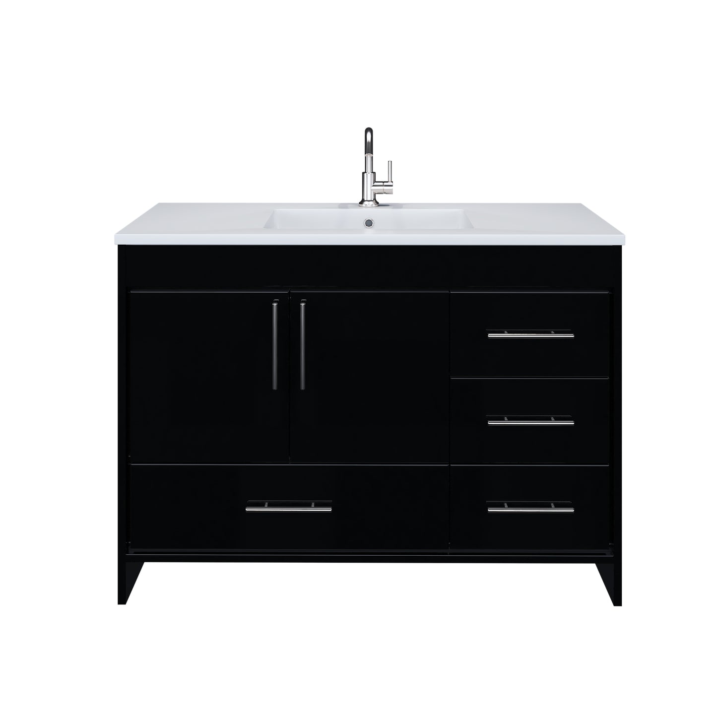 Flow 48" Bathroom Vanity with integrated counter top Right Side Drawers
