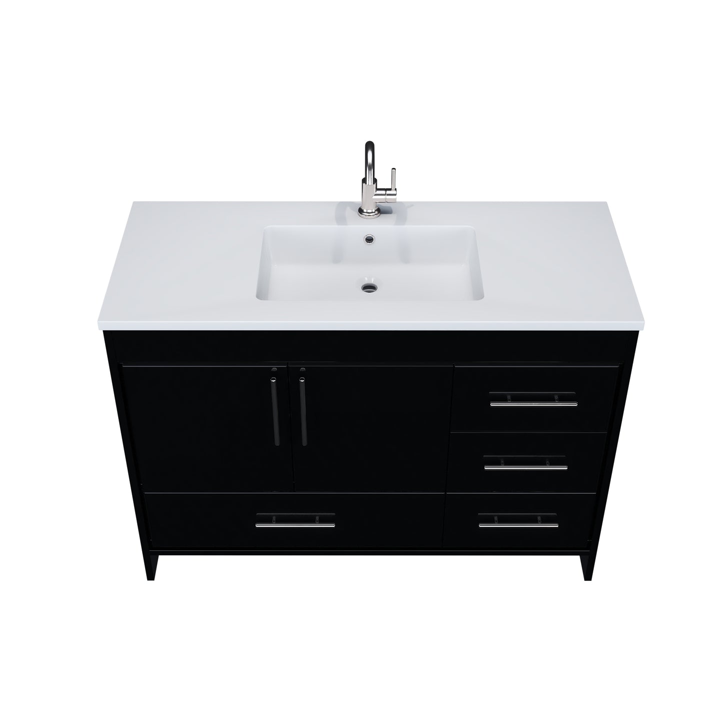 Flow 48" Bathroom Vanity with integrated counter top Right Side Drawers