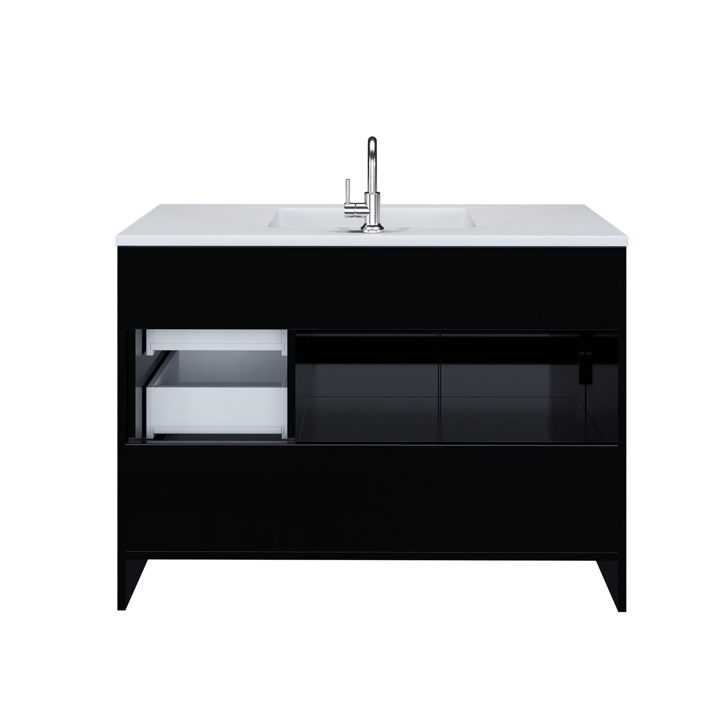 Flow 48" Bathroom Vanity with integrated counter top Right Side Drawers
