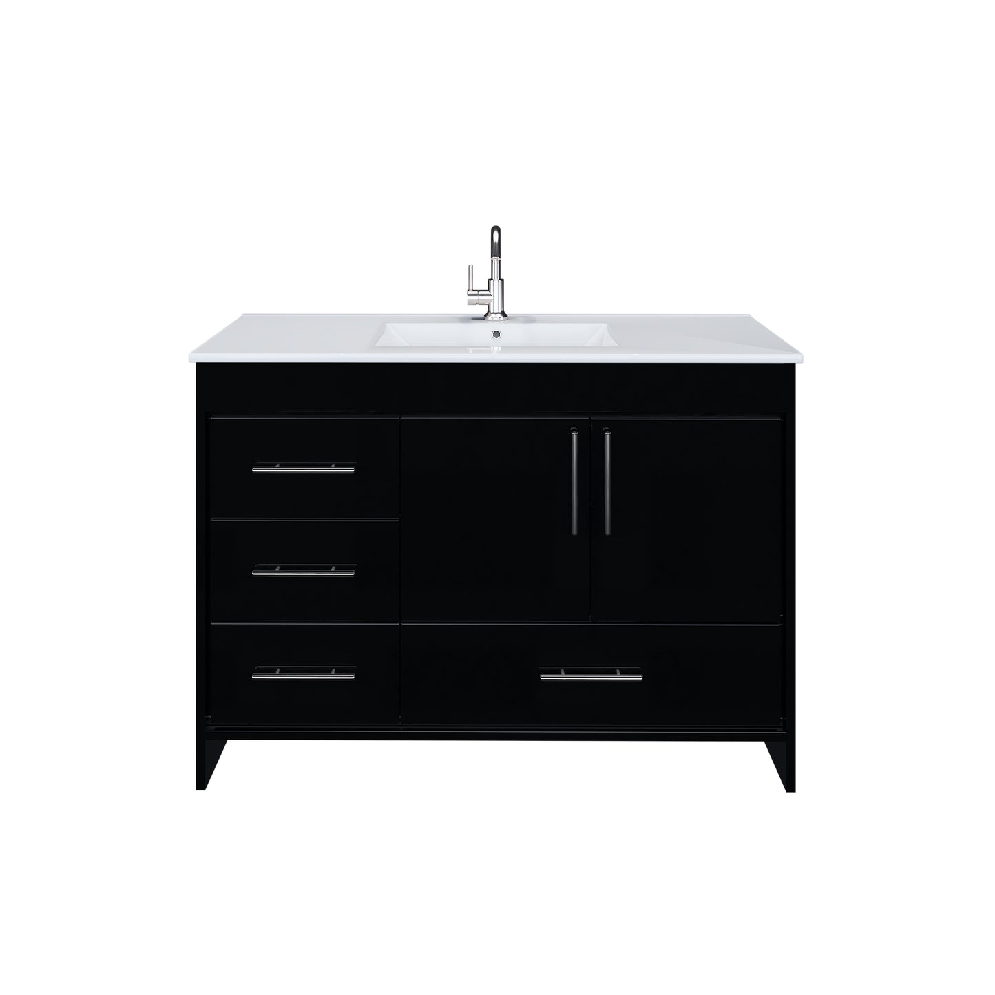 Flow 48" Bathroom Vanity with integrated counter top Left Side Drawers