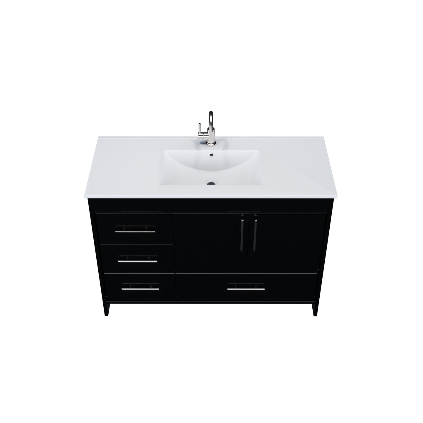 Flow 48" Bathroom Vanity with integrated counter top Left Side Drawers