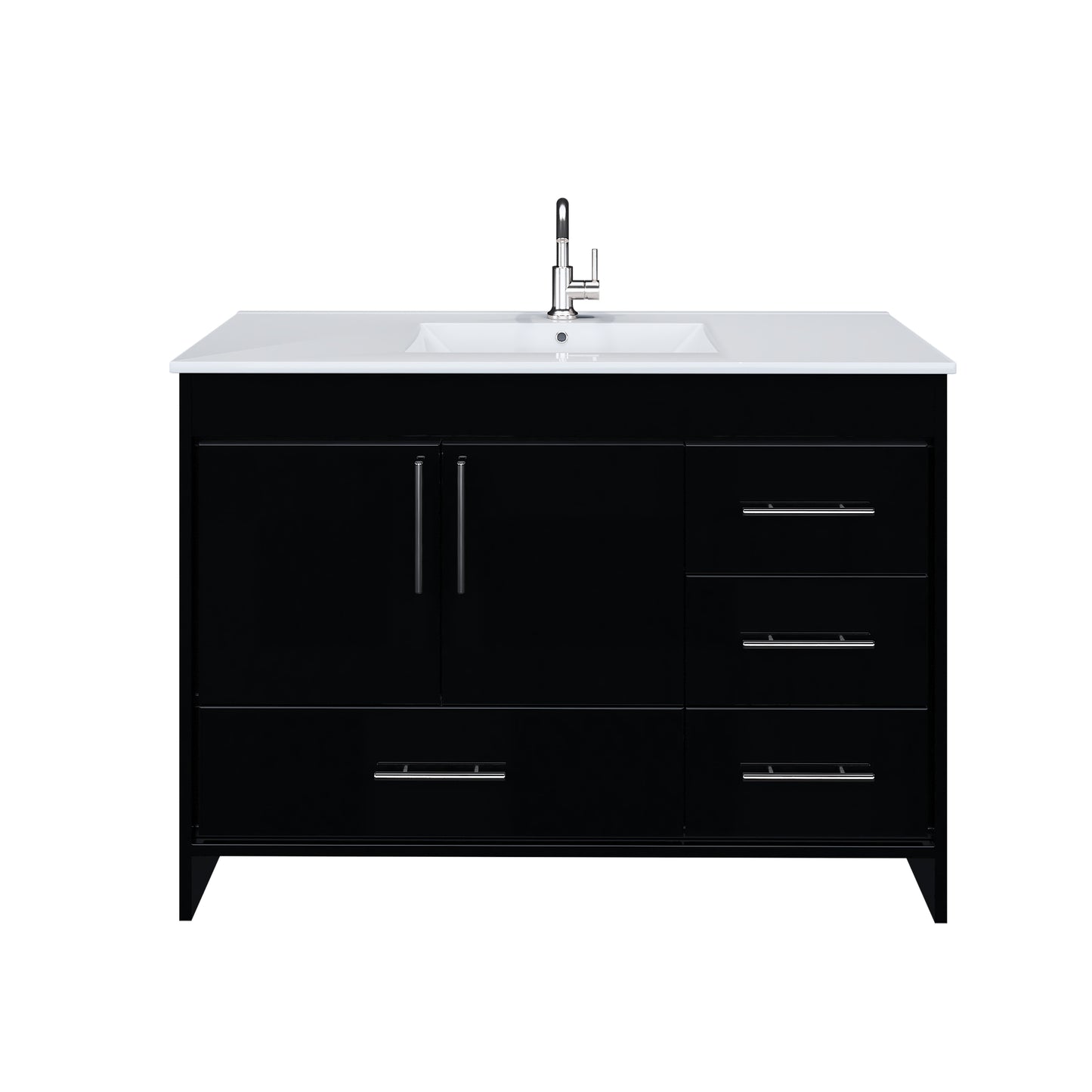 Flow 48" Bathroom Vanity with integrated counter top Right Side Drawers