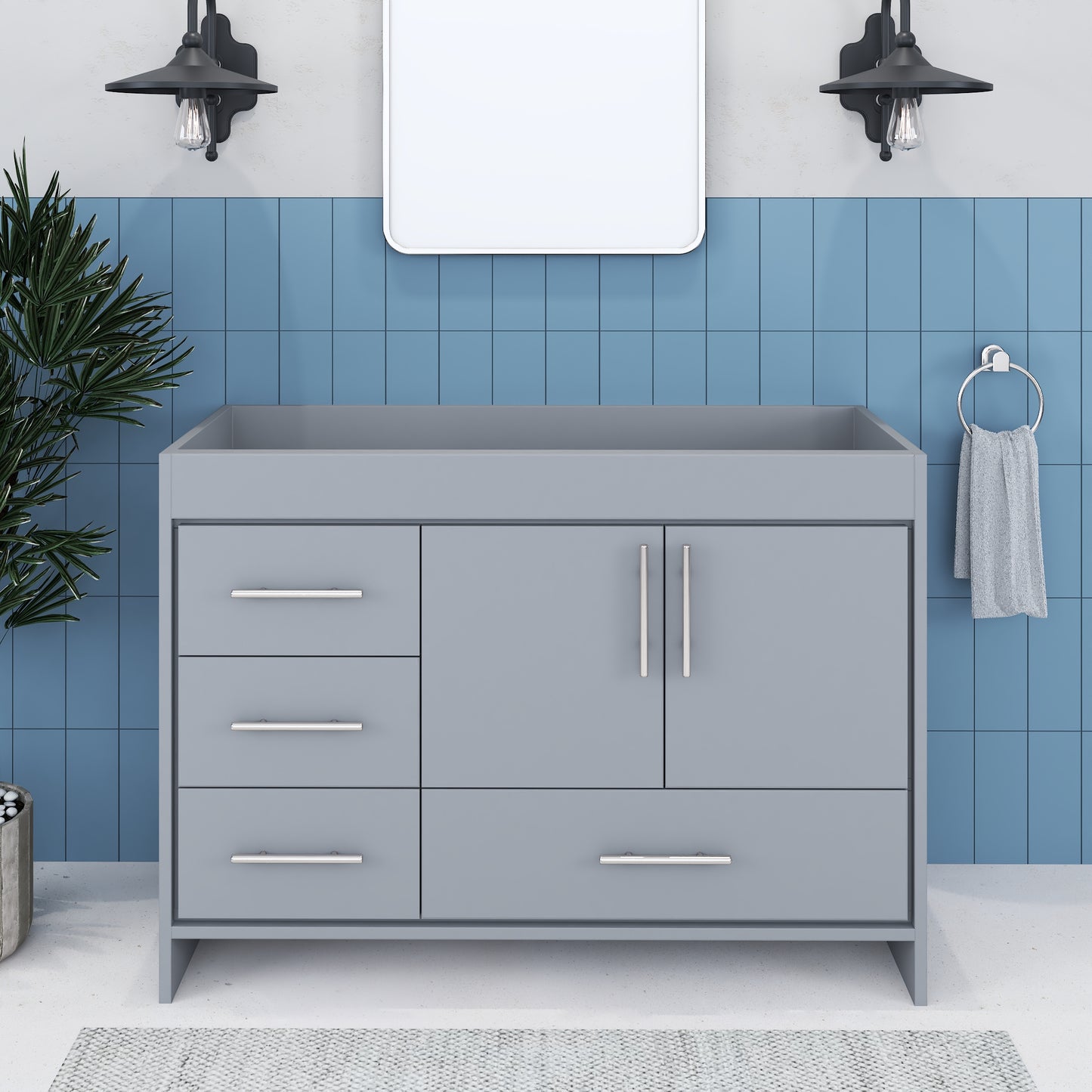Flow 48" Bathroom Vanity Left Side Drawers Cabinet Only