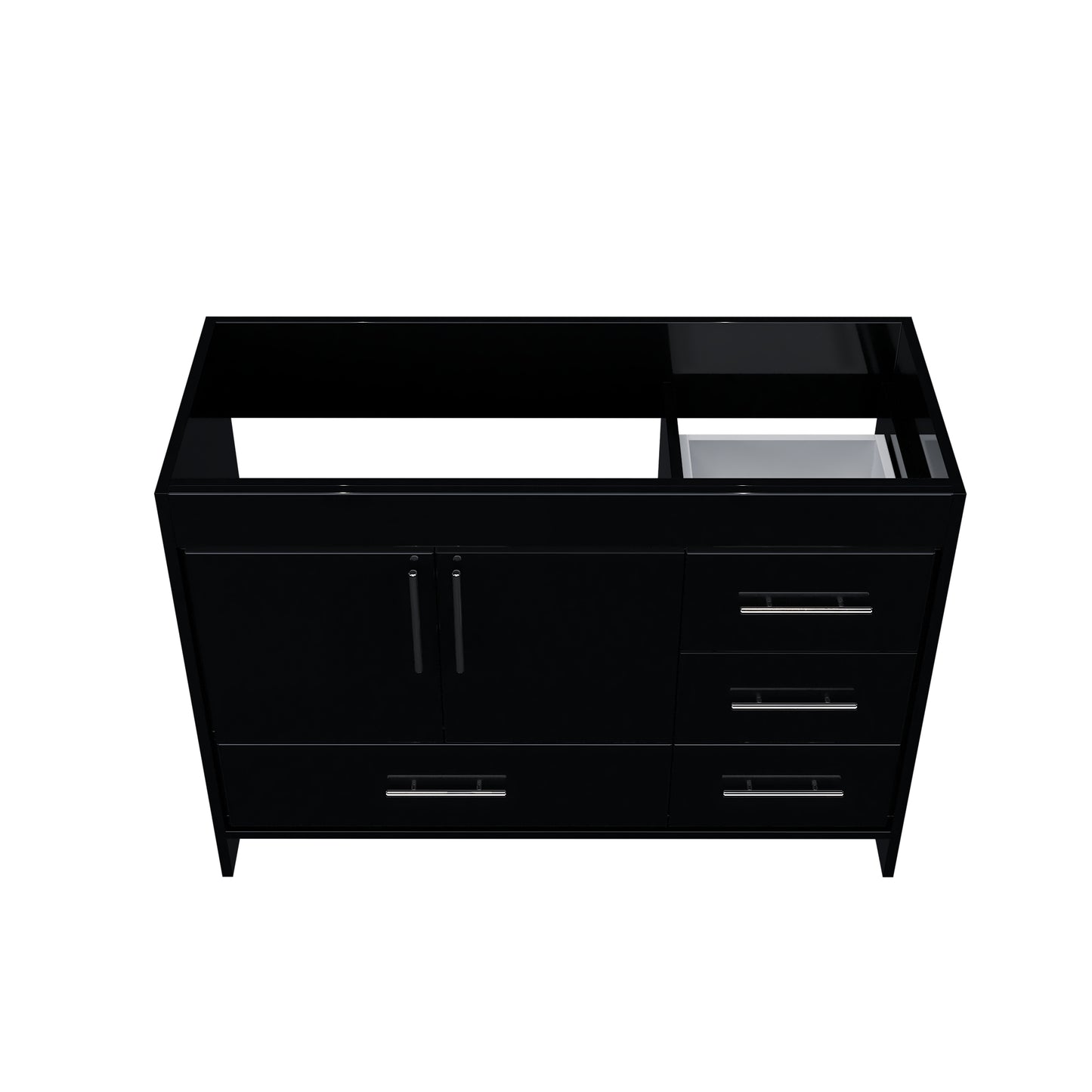 Flow 48" Bathroom Vanity Right Side Drawers Cabinet Only