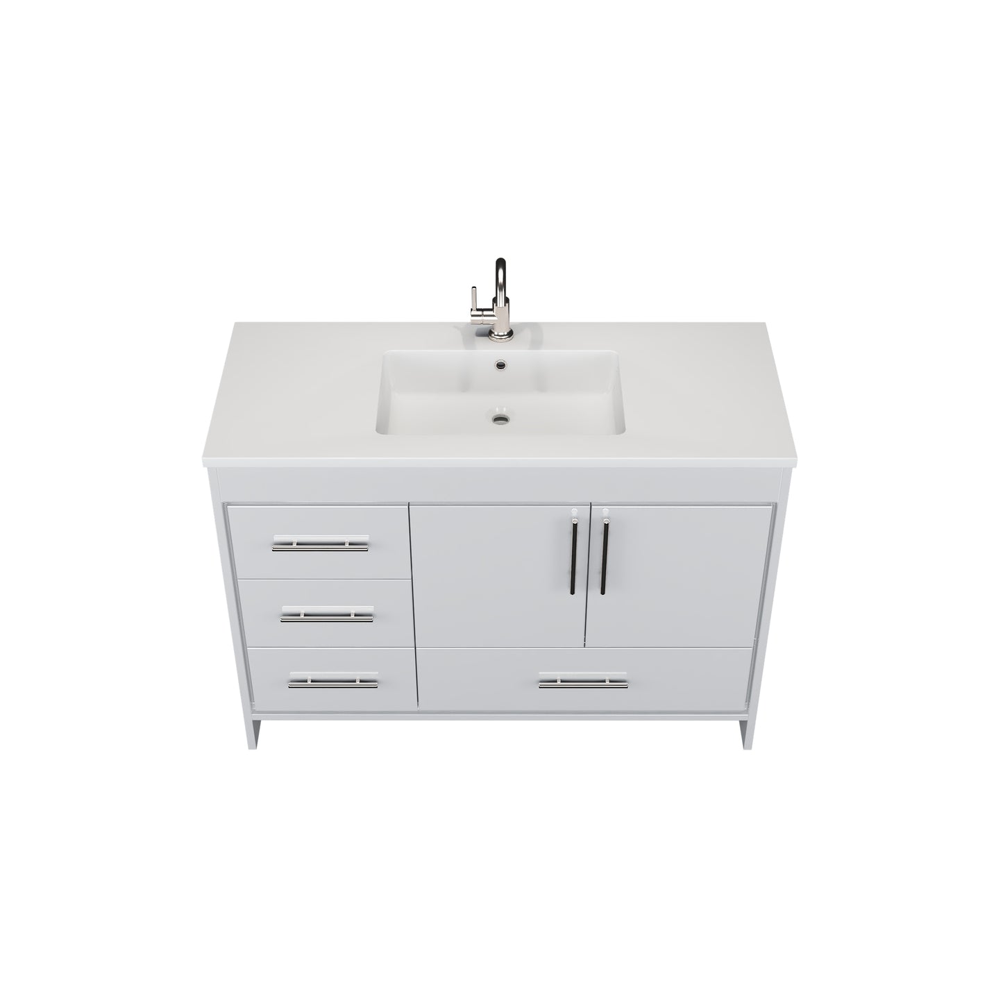 Flow 48" Bathroom Vanity with integrated counter top Left Side Drawers