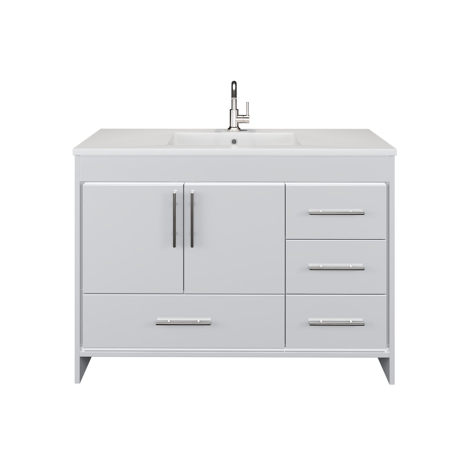 Flow 48" Bathroom Vanity with integrated counter top Right Side Drawers