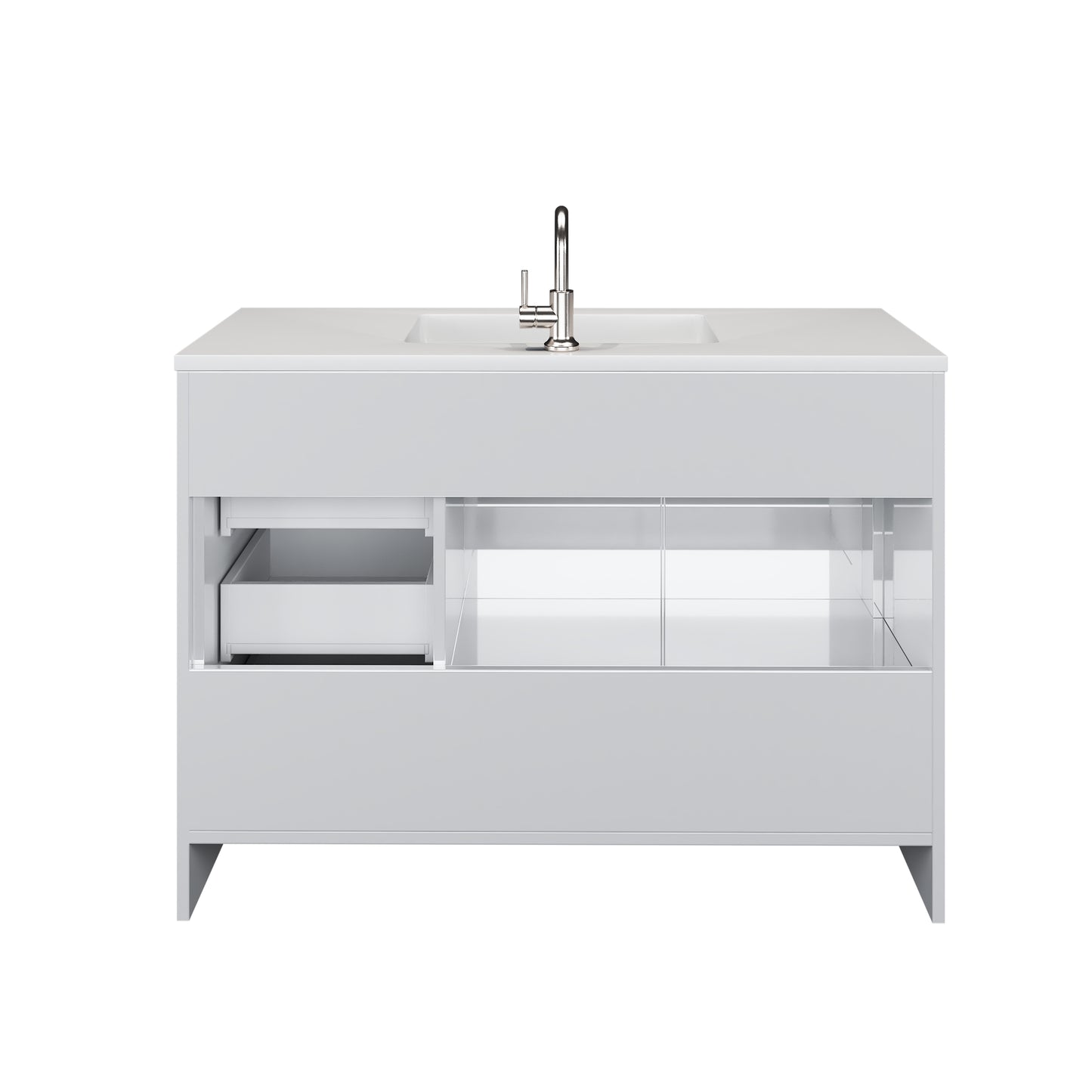 Flow 48" Bathroom Vanity with integrated counter top Right Side Drawers