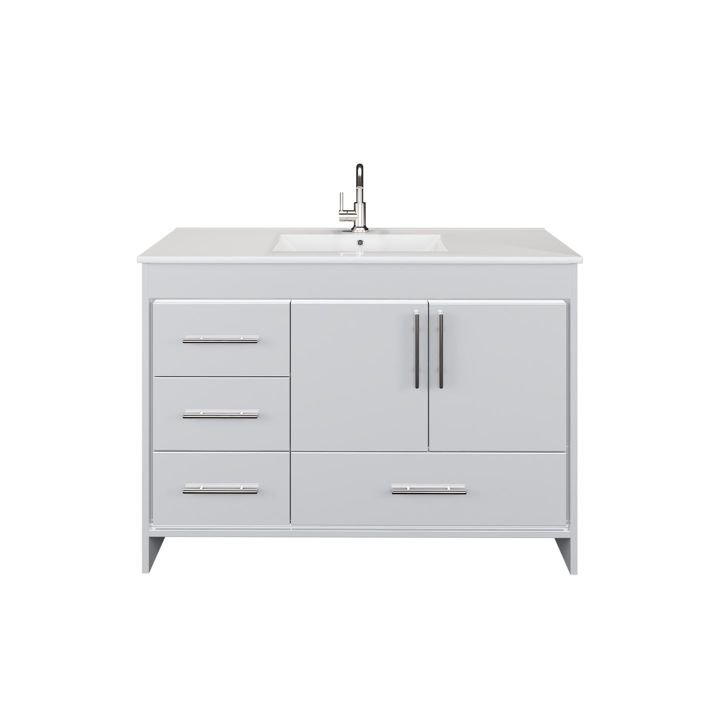 Flow 48" Bathroom Vanity with integrated counter top Left Side Drawers