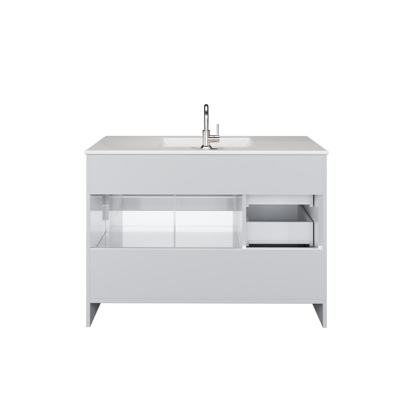 Flow 48" Bathroom Vanity with integrated counter top Left Side Drawers