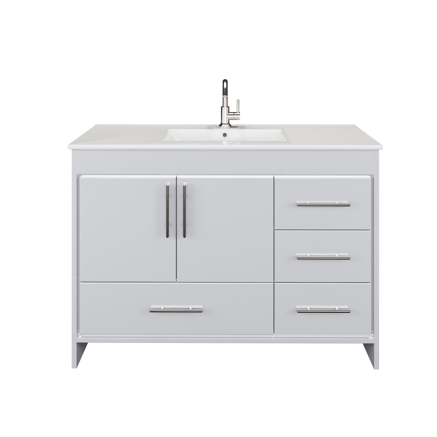 Flow 48" Bathroom Vanity with integrated counter top Right Side Drawers