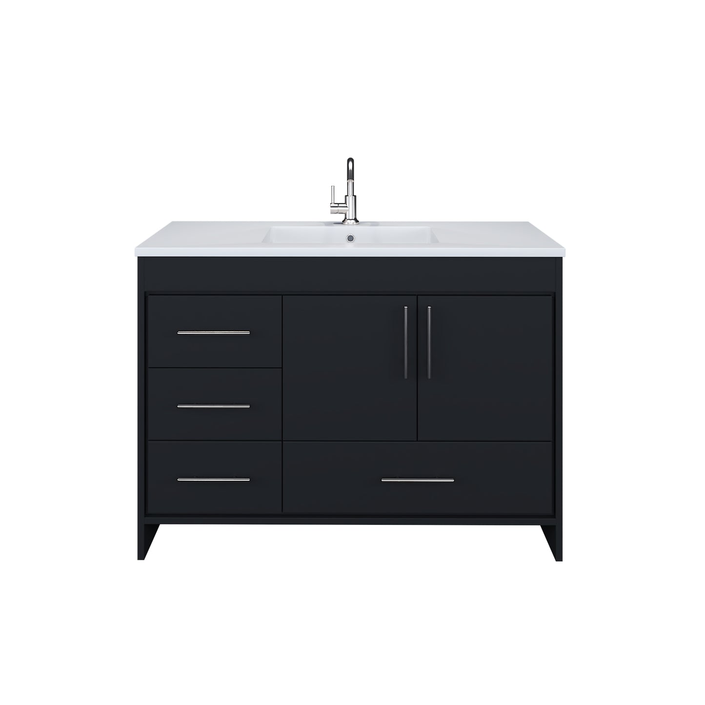 Flow 48" Bathroom Vanity with integrated counter top Left Side Drawers