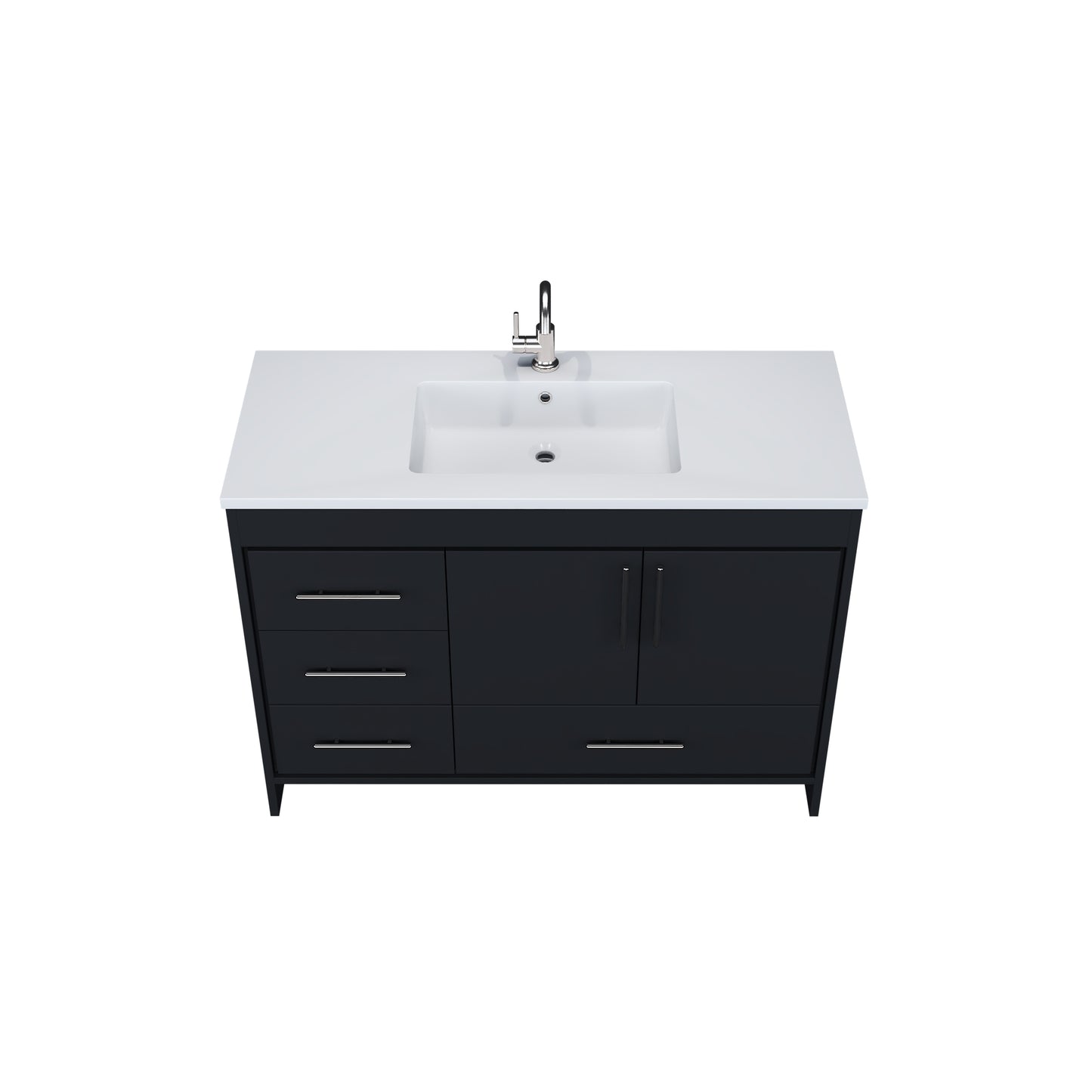 Flow 48" Bathroom Vanity with integrated counter top Left Side Drawers