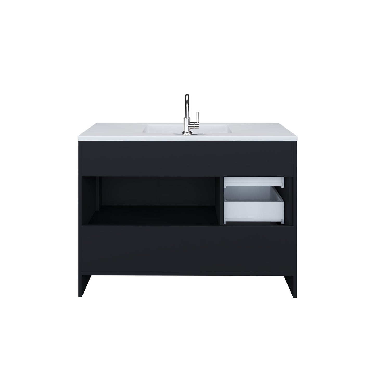 Flow 48" Bathroom Vanity with integrated counter top Left Side Drawers