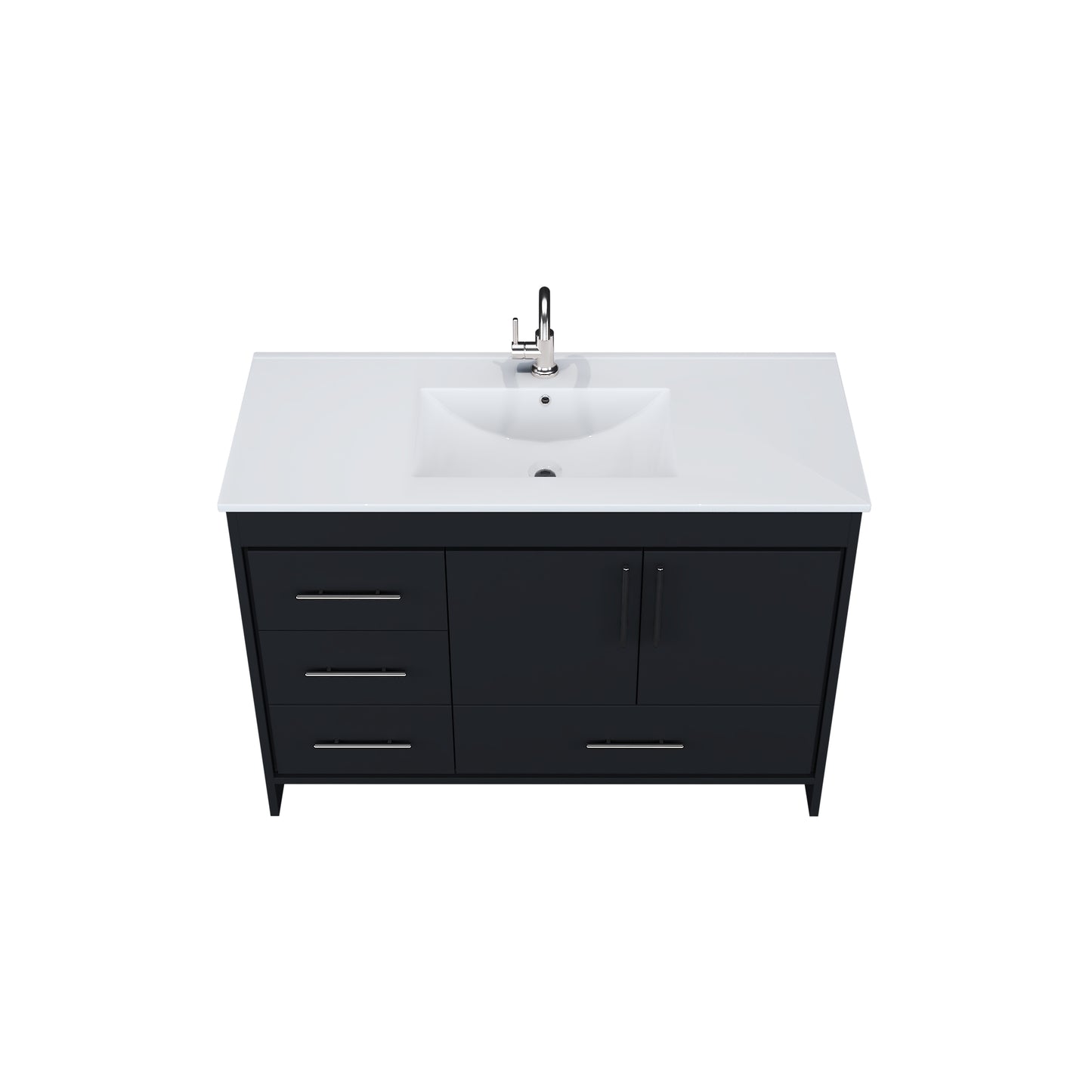 Flow 48" Bathroom Vanity with integrated counter top Left Side Drawers