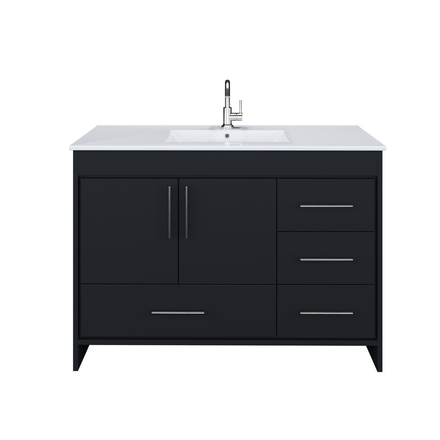 Flow 48" Bathroom Vanity with integrated counter top Right Side Drawers