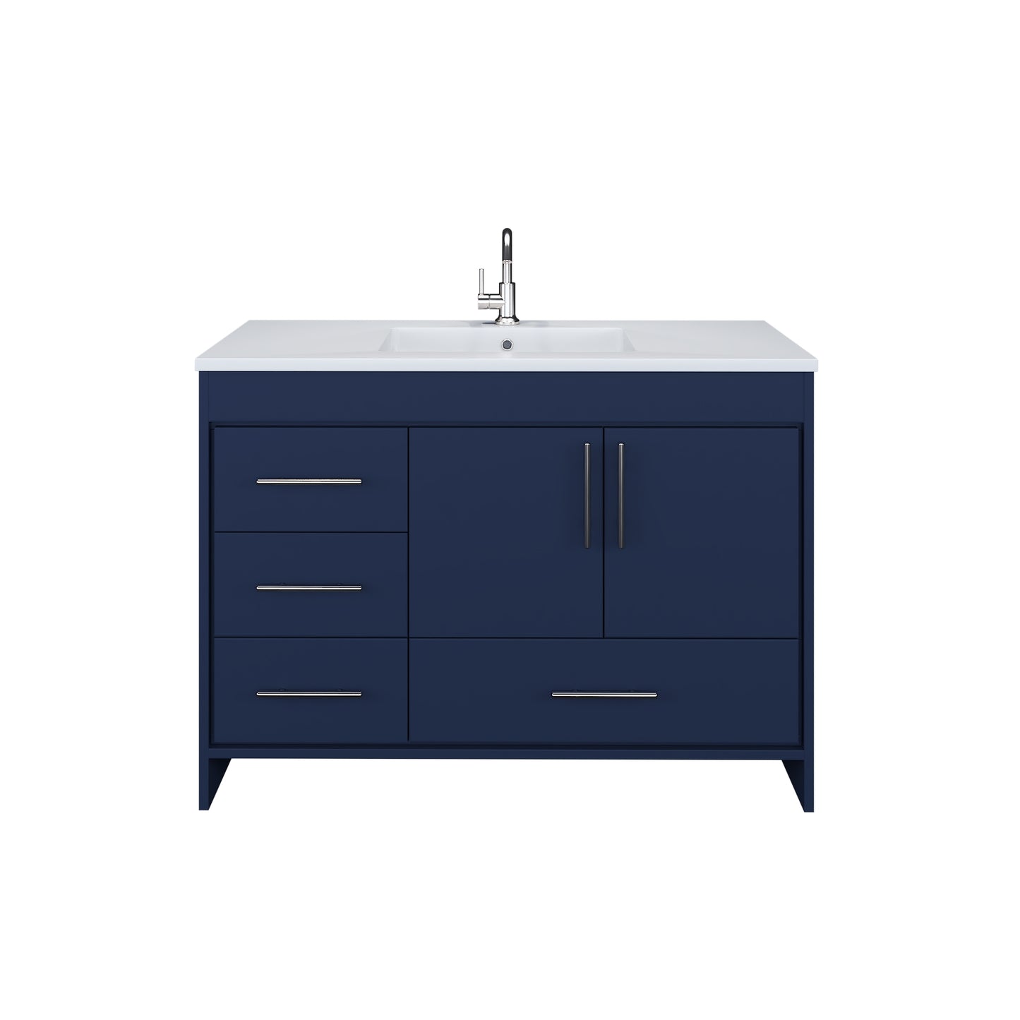 Flow 48" Bathroom Vanity with integrated counter top Left Side Drawers