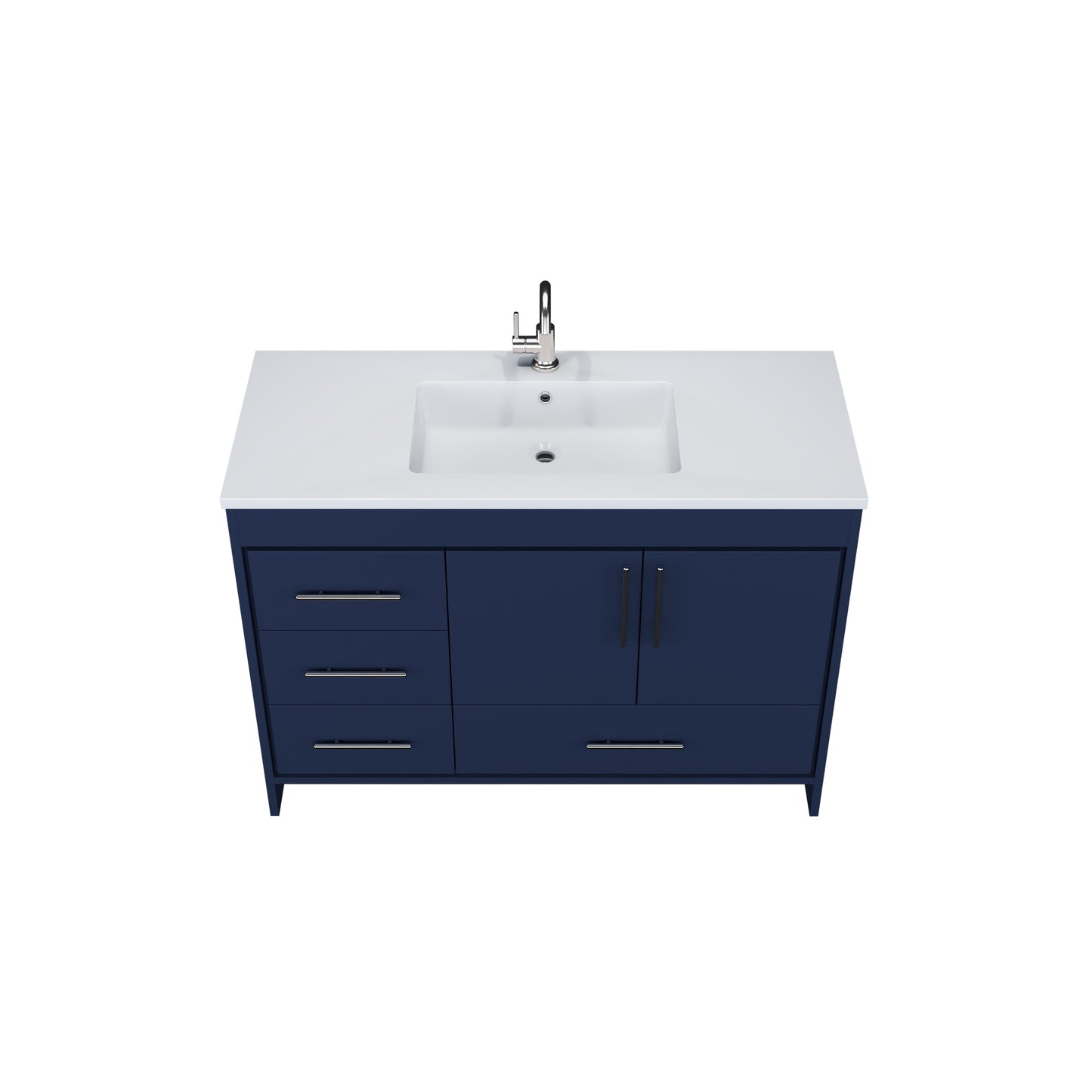 Flow 48" Bathroom Vanity with integrated counter top Left Side Drawers