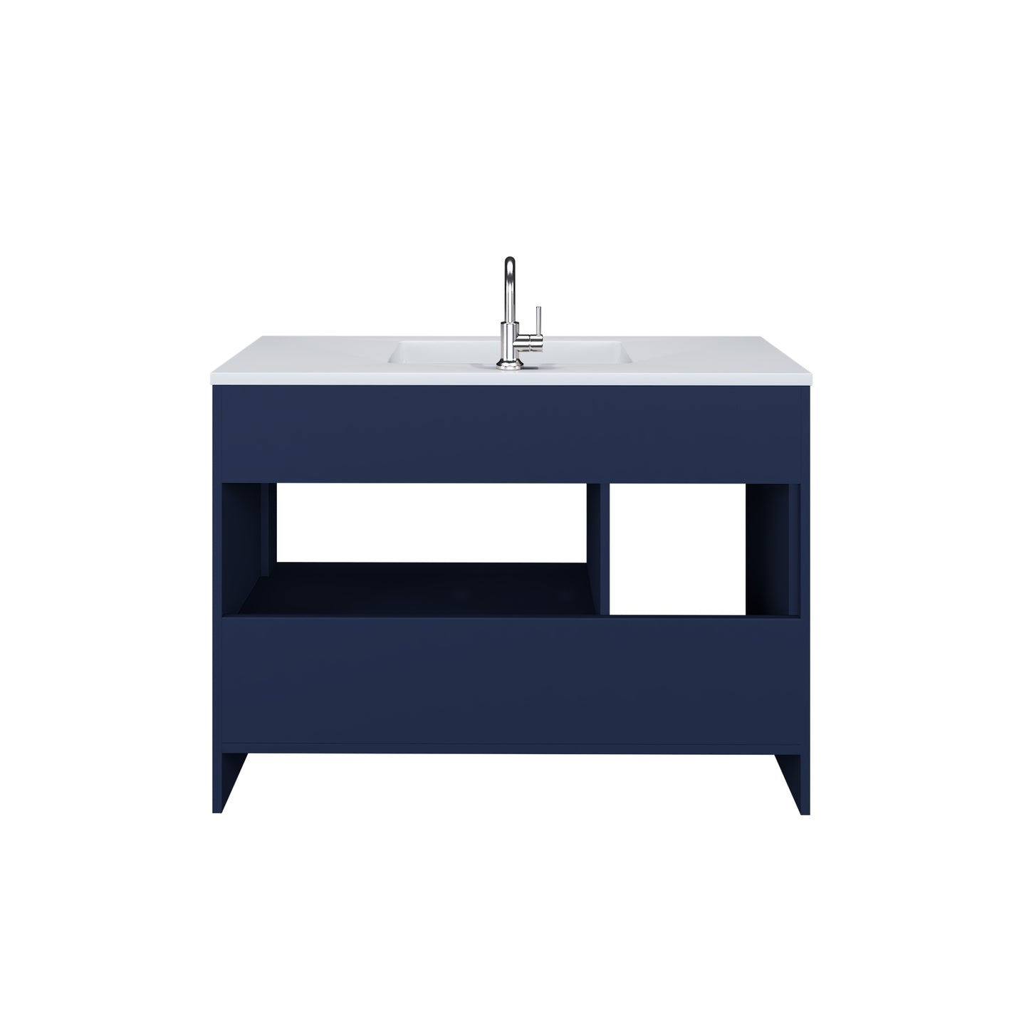 Flow 48" Bathroom Vanity with integrated counter top Left Side Drawers