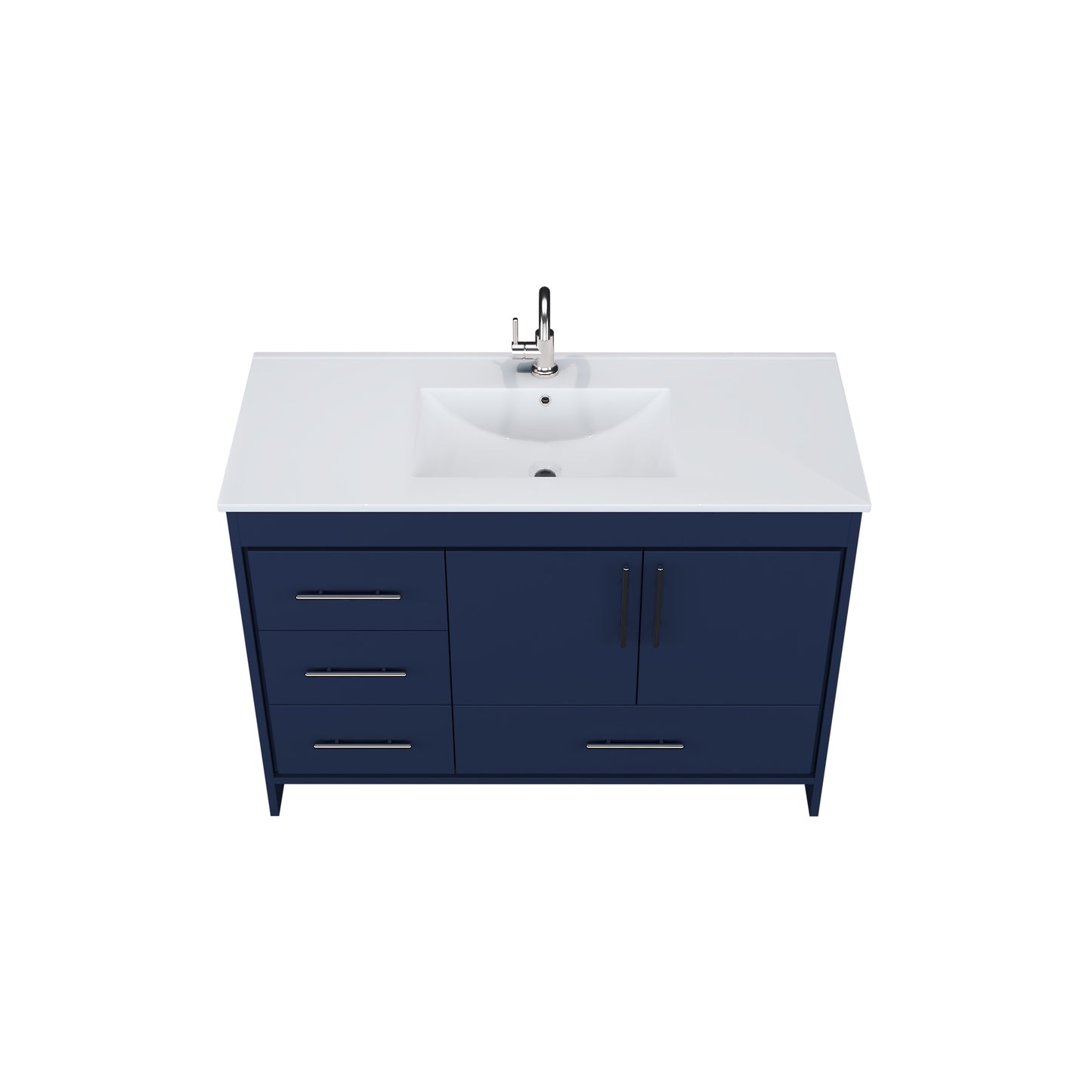 Flow 48" Bathroom Vanity with integrated counter top Left Side Drawers
