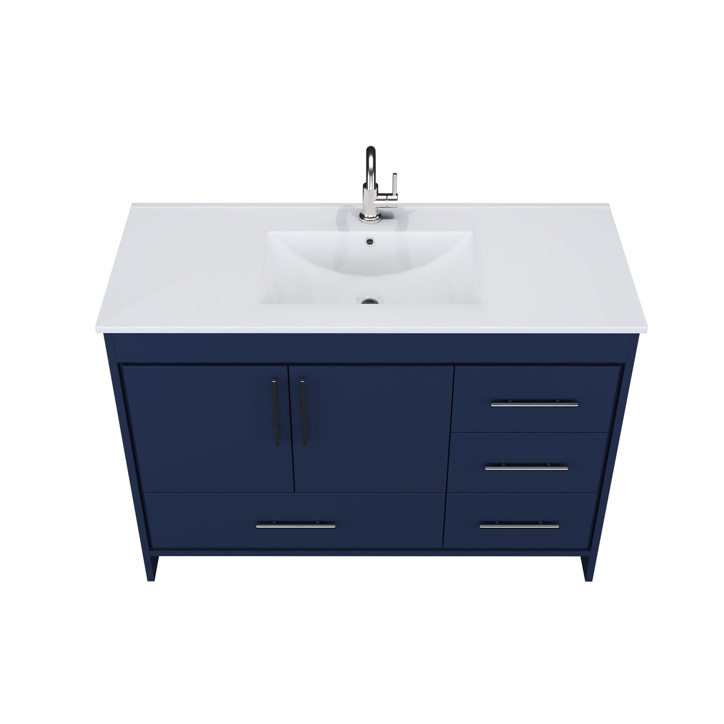 Flow 48" Bathroom Vanity with integrated counter top Right Side Drawers