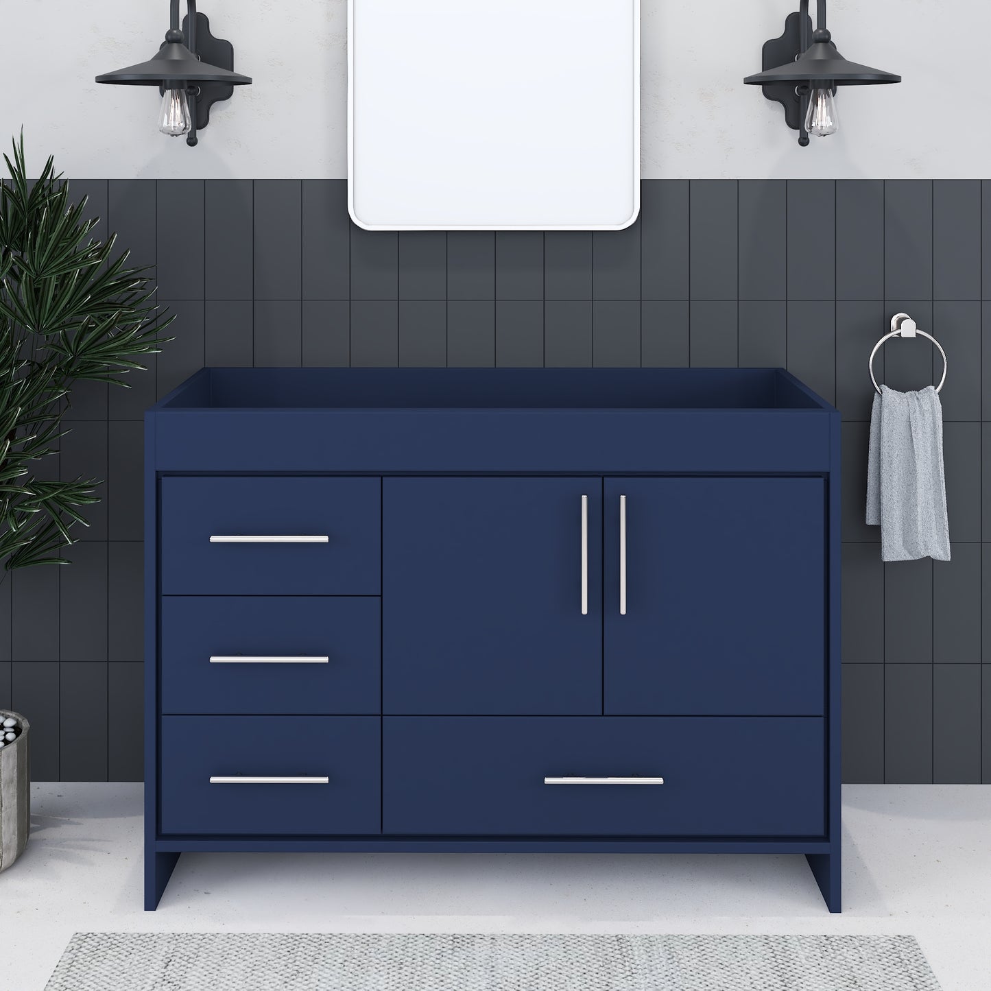 Flow 48" Bathroom Vanity Left Side Drawers Cabinet Only