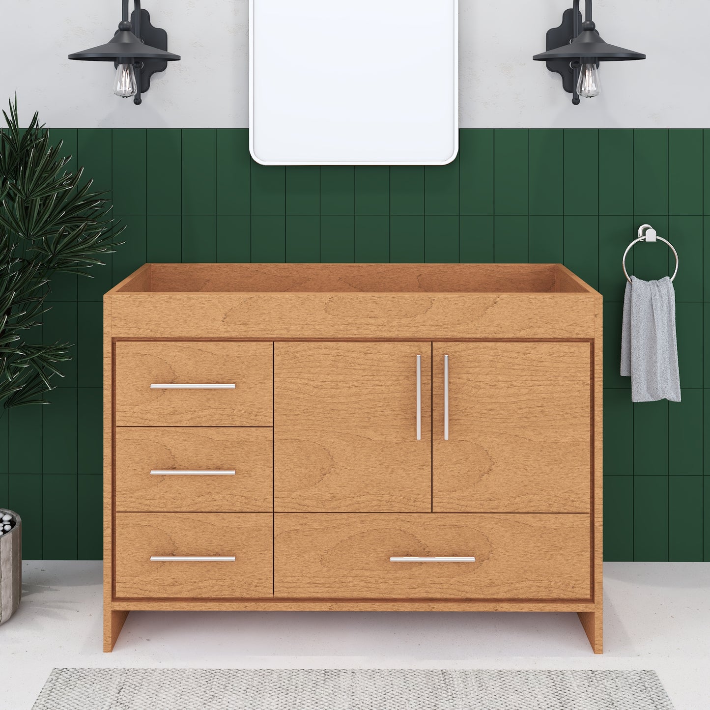 Flow 48" Bathroom Vanity Left Side Drawers Cabinet Only