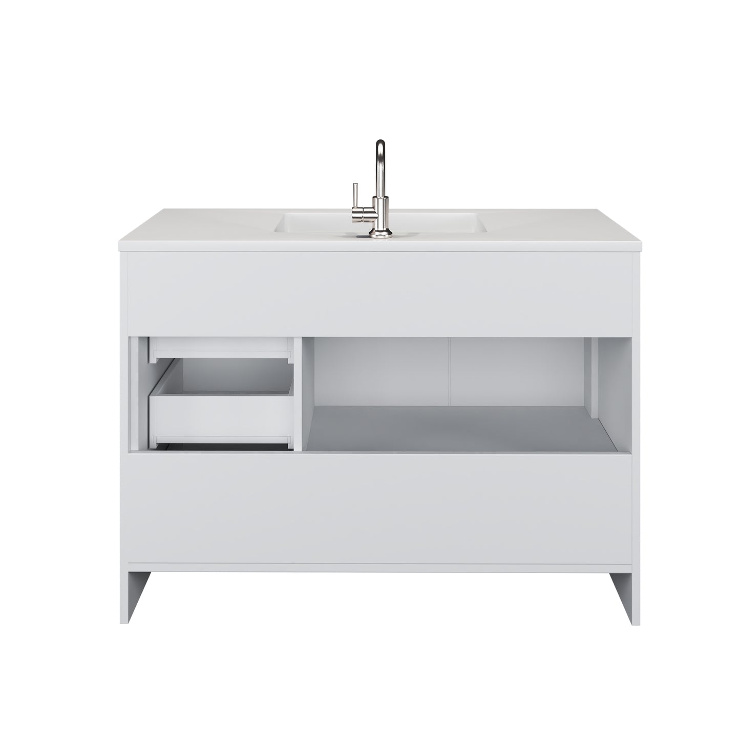 Flow 48" Bathroom Vanity with integrated counter top Right Side Drawers