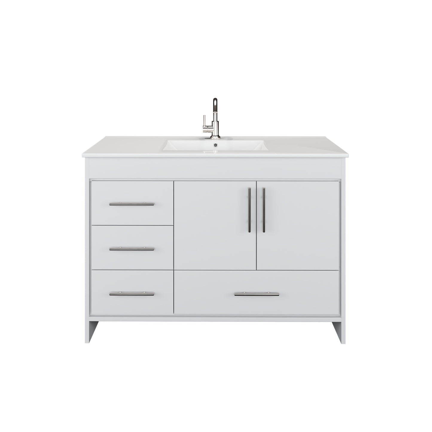 Flow 48" Bathroom Vanity with integrated counter top Left Side Drawers