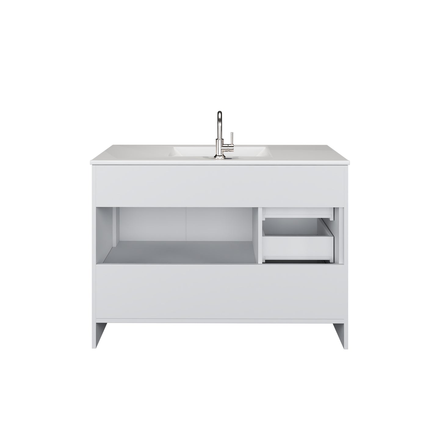 Flow 48" Bathroom Vanity with integrated counter top Left Side Drawers