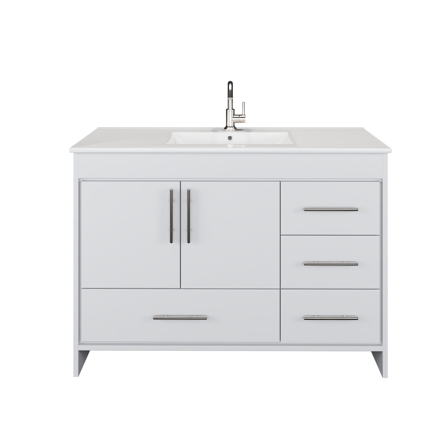 Flow 48" Bathroom Vanity with integrated counter top Right Side Drawers