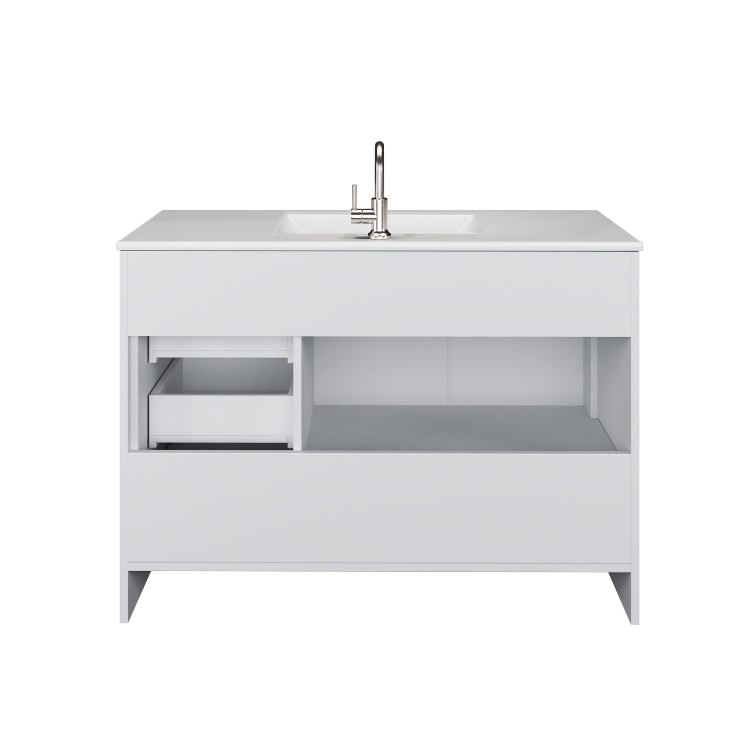 Flow 48" Bathroom Vanity with integrated counter top Right Side Drawers